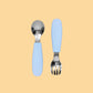Silicone Cutlery Set Bibs + Tableware Kiin ® Pastel Sky 