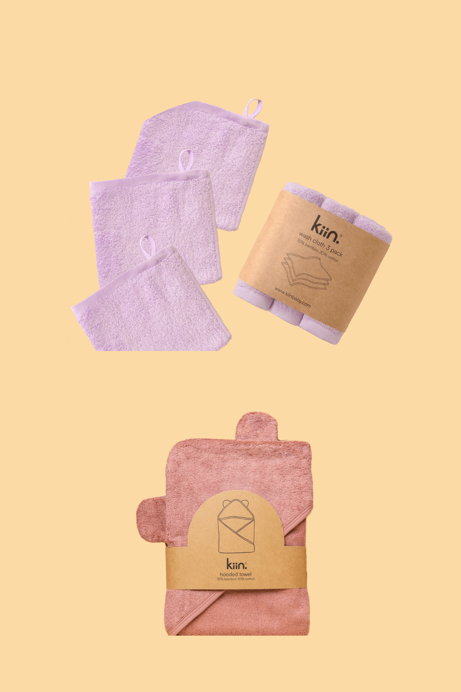 Towel + Wash Cloth Bundle Bundles Kiin ® Lilac Heather 