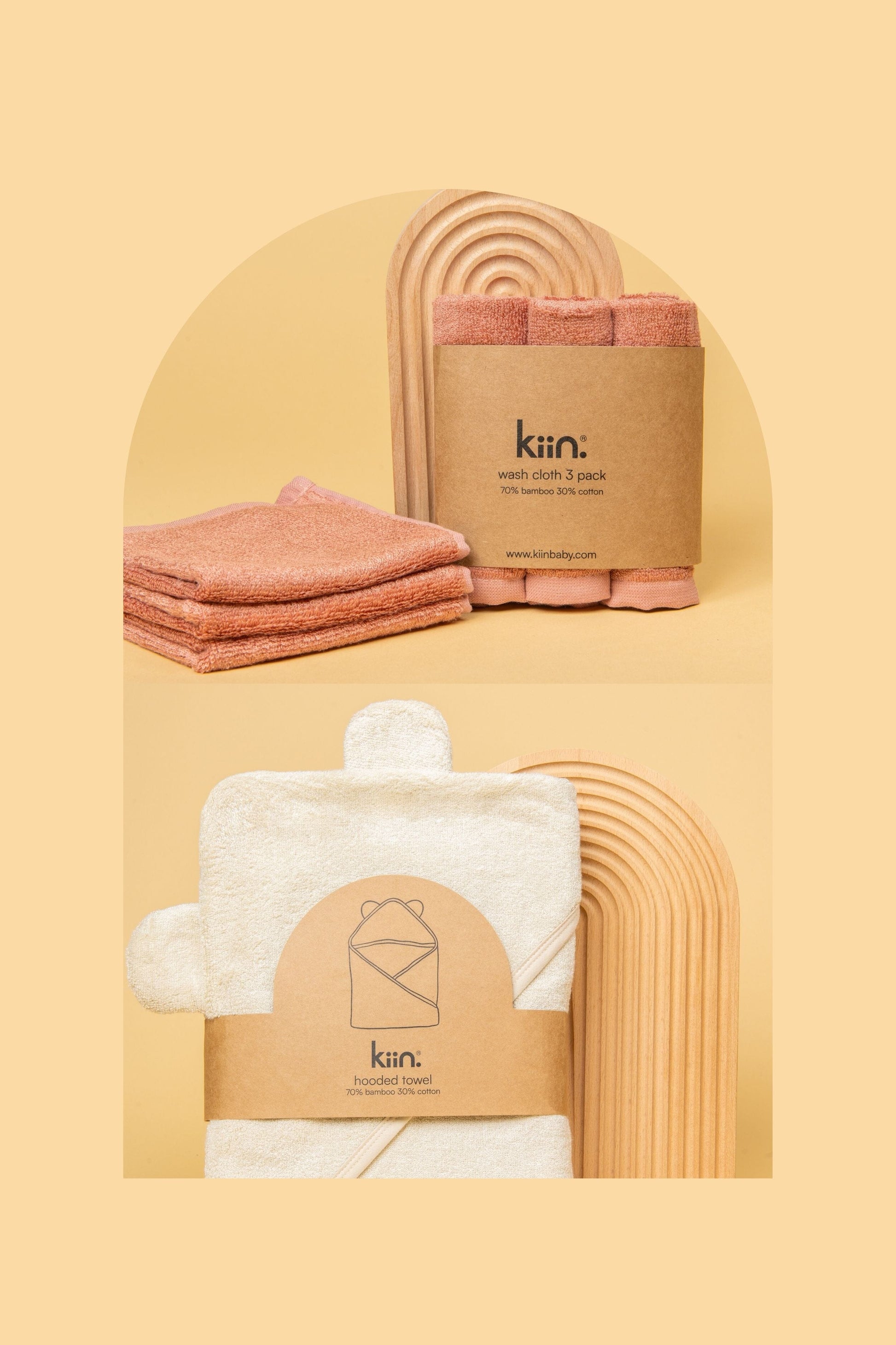 Towel + Wash Cloth Bundle Kiin ® Blush Ivory 