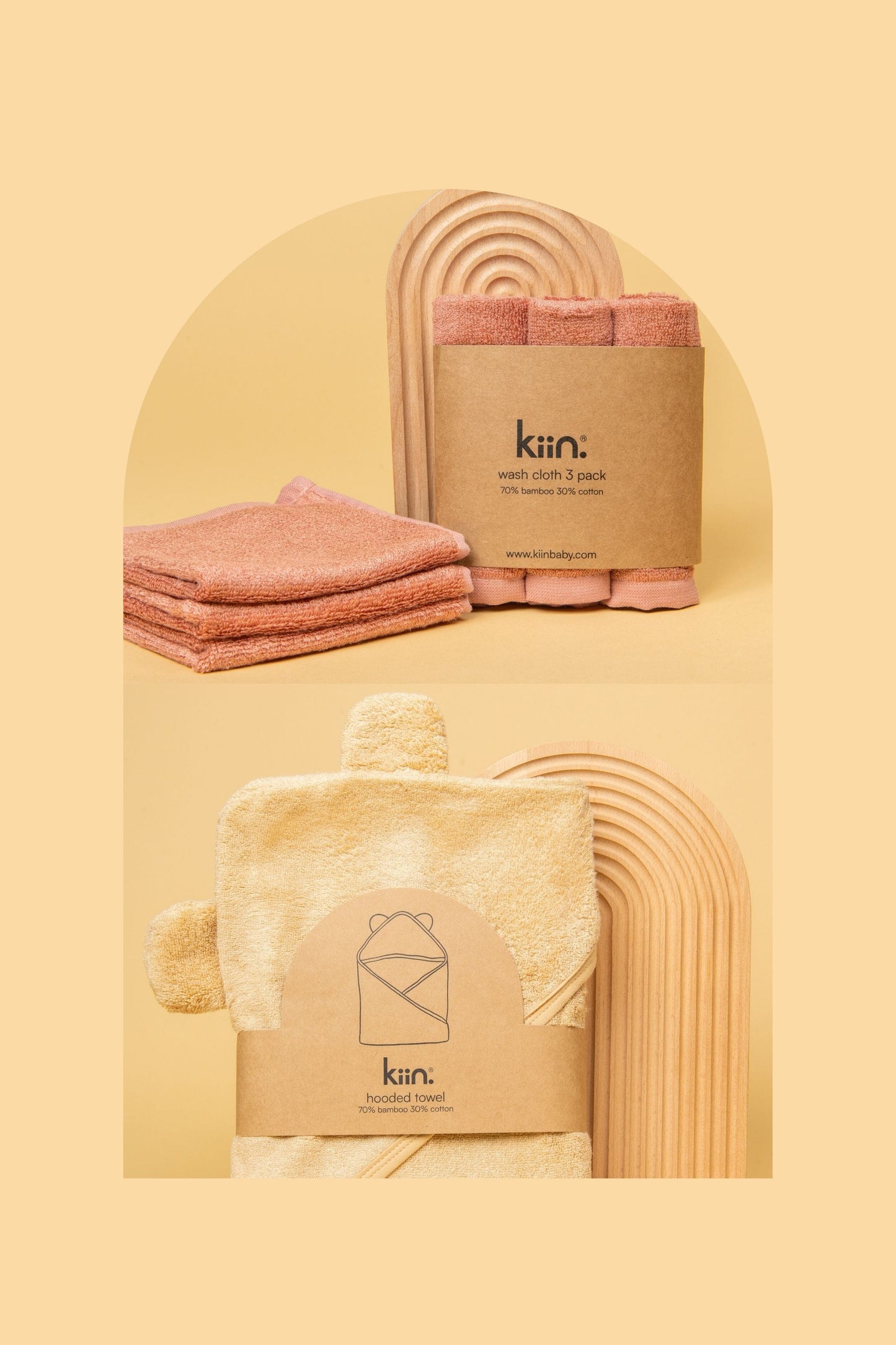 Towel + Wash Cloth Bundle Kiin ® Blush Oat 