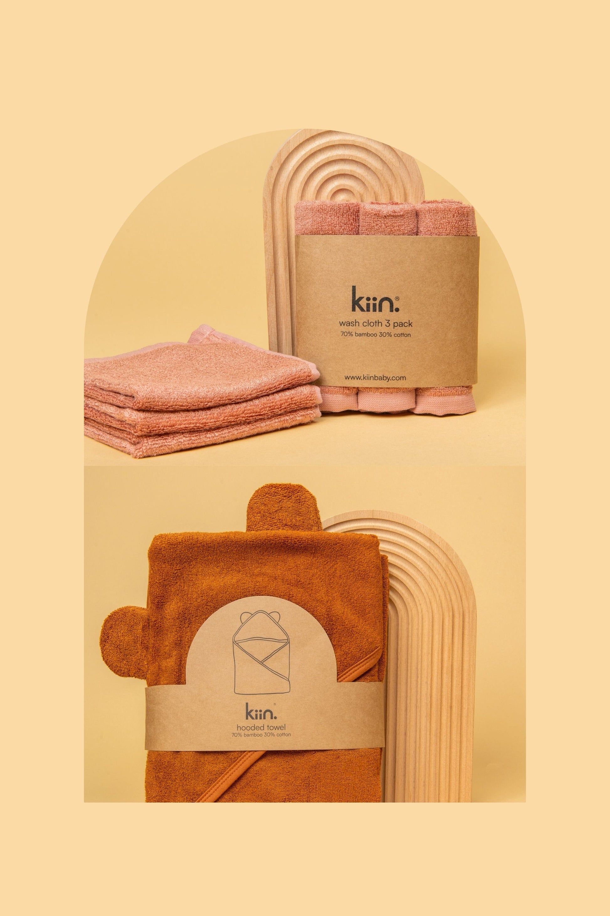 Towel + Wash Cloth Bundle Kiin ® Blush Rust 