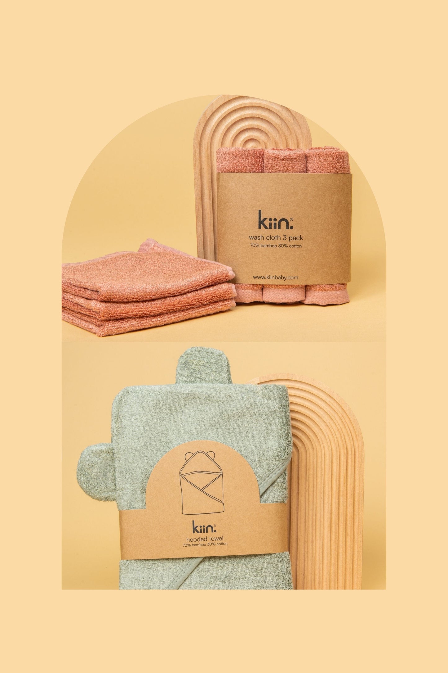Towel + Wash Cloth Bundle Kiin ® Blush Sage 