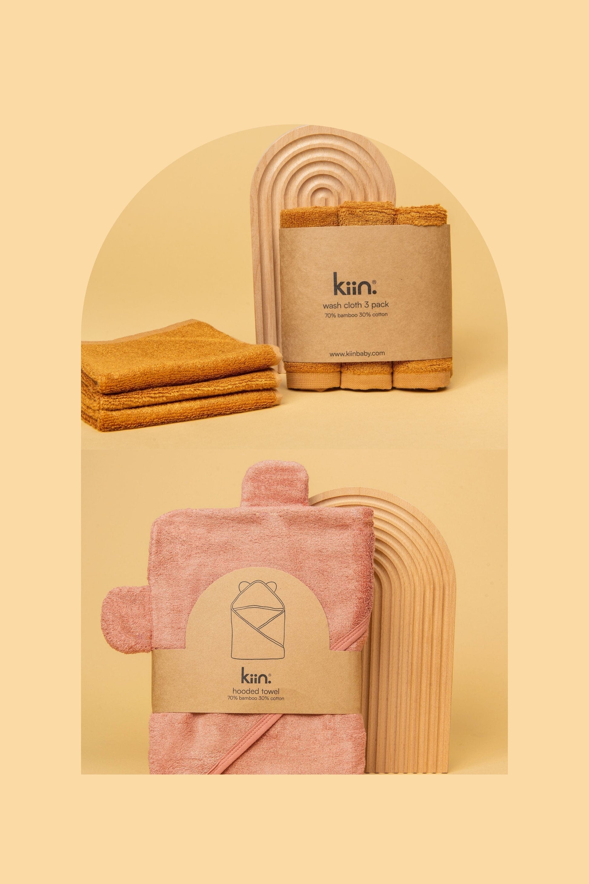 Towel + Wash Cloth Bundle Kiin ® Caramel Blush 