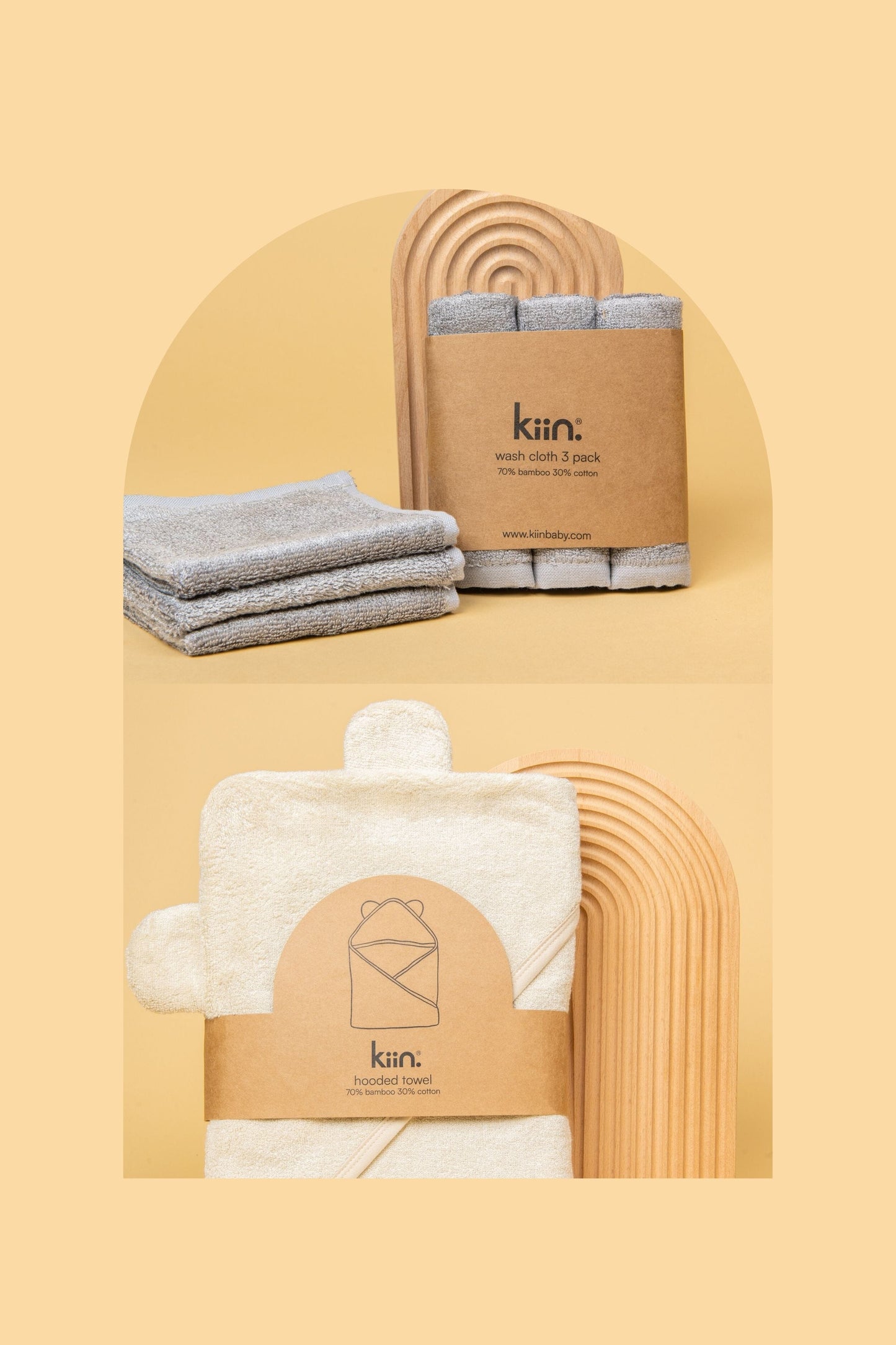 Towel + Wash Cloth Bundle Kiin ® Dusky Blue Ivory 