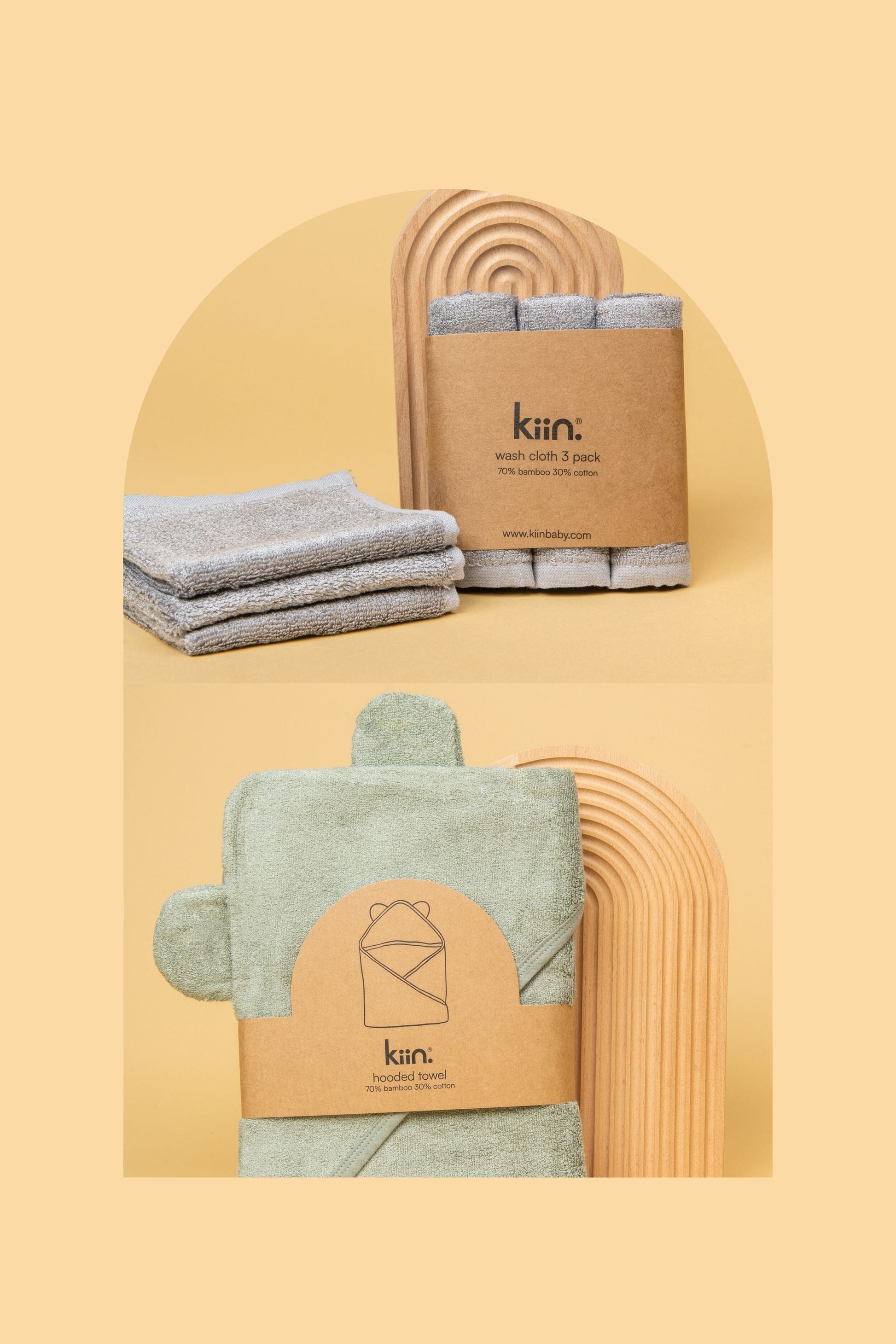 Towel + Wash Cloth Bundle Kiin ® Dusky Blue Sage 