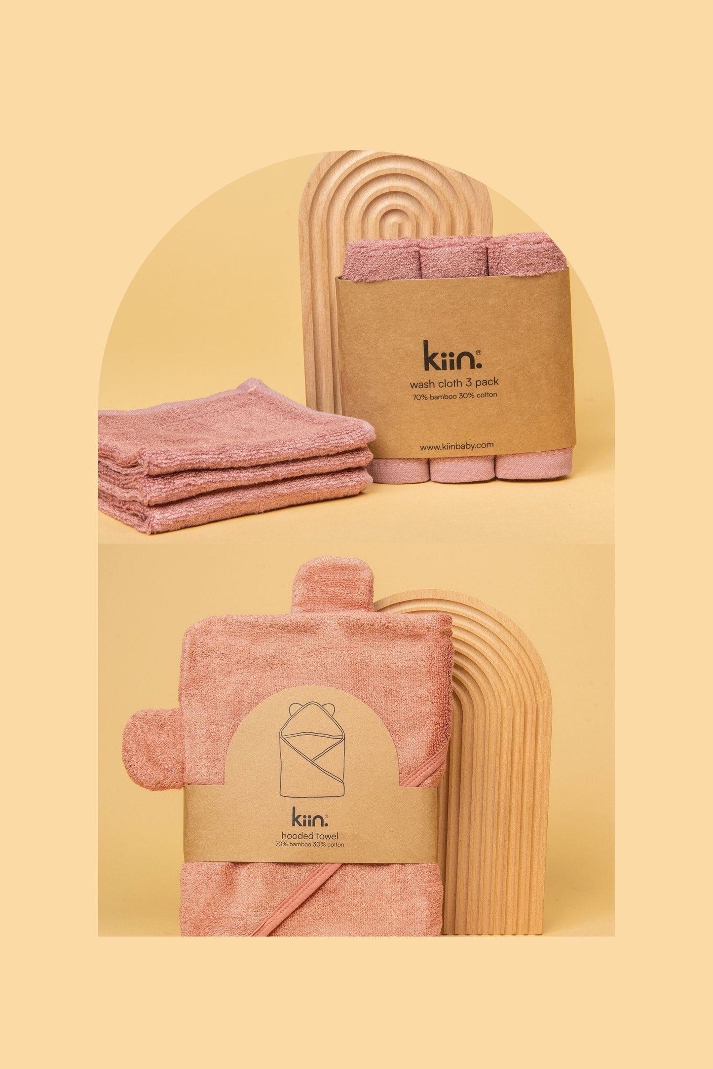 Towel + Wash Cloth Bundle Kiin ® Heather Blush 