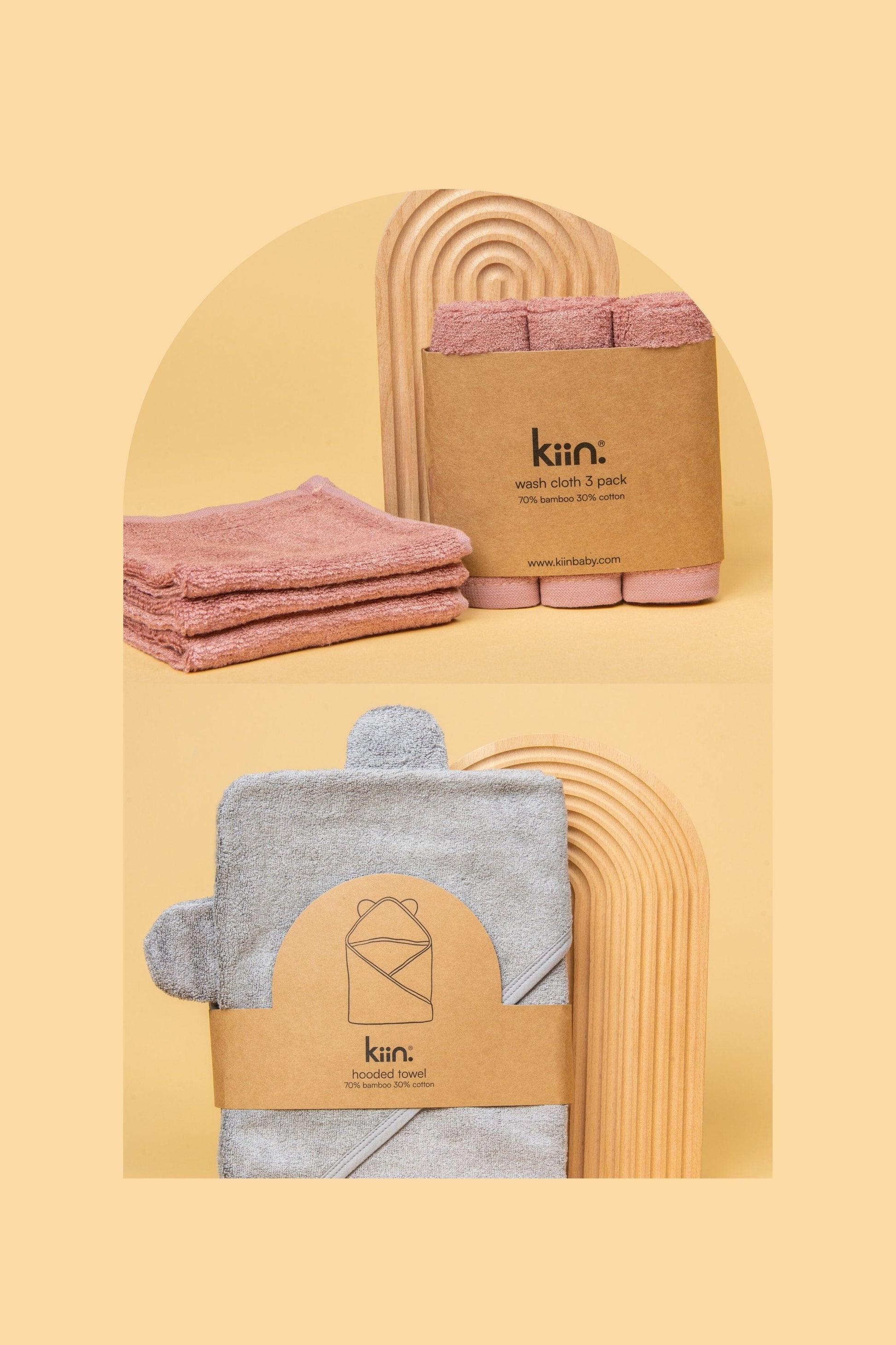 Towel + Wash Cloth Bundle Kiin ® Heather Dusky Blue 