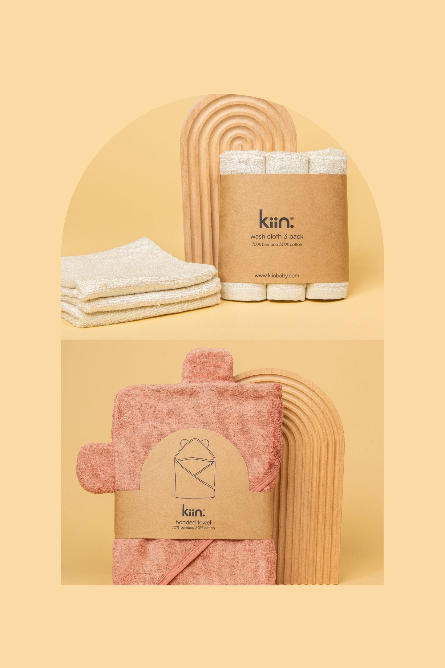 Towel + Wash Cloth Bundle Kiin ® Ivory Blush 
