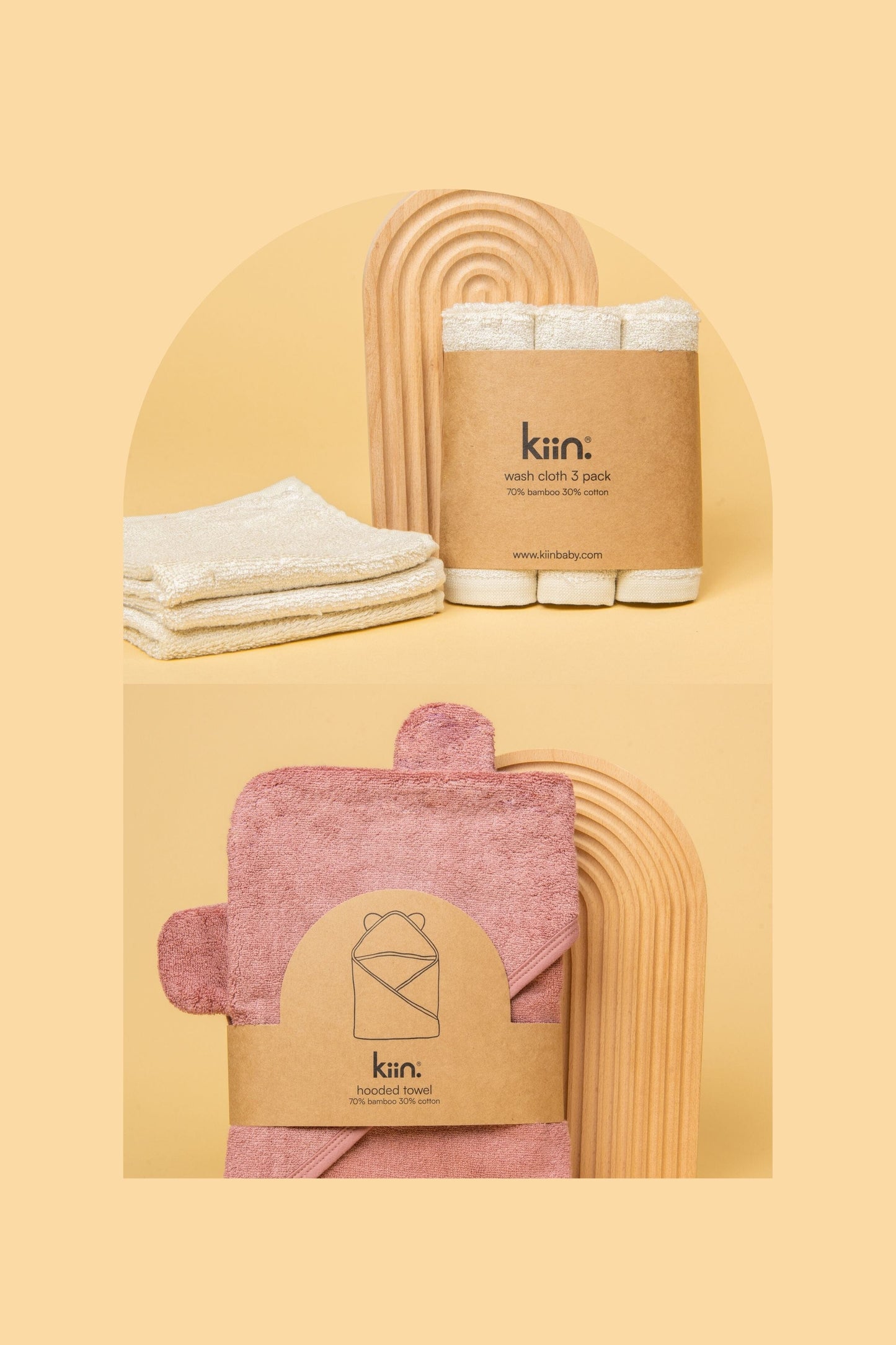 Towel + Wash Cloth Bundle Kiin ® Ivory Heather 