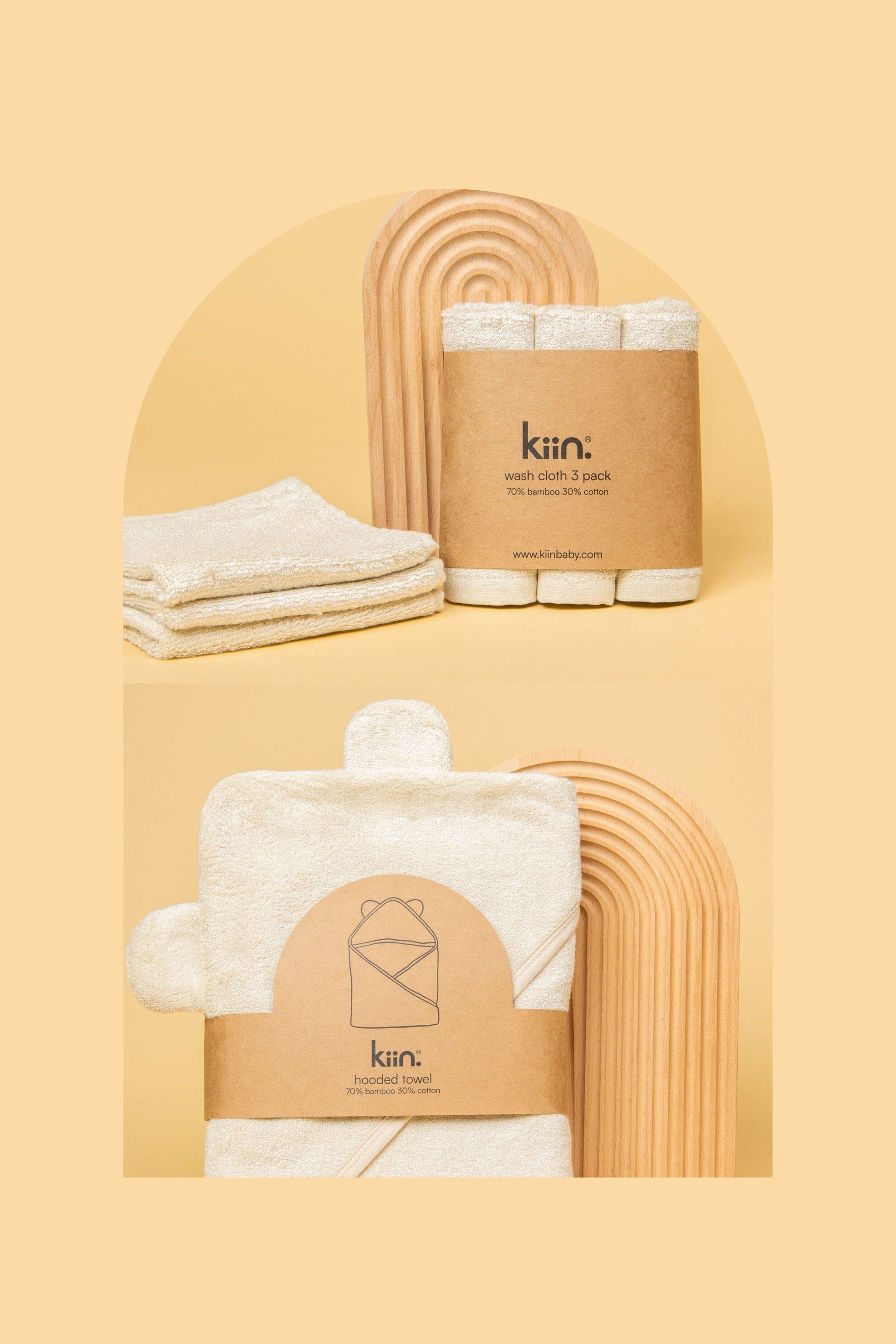 Towel + Wash Cloth Bundle Kiin ® Ivory Ivory 