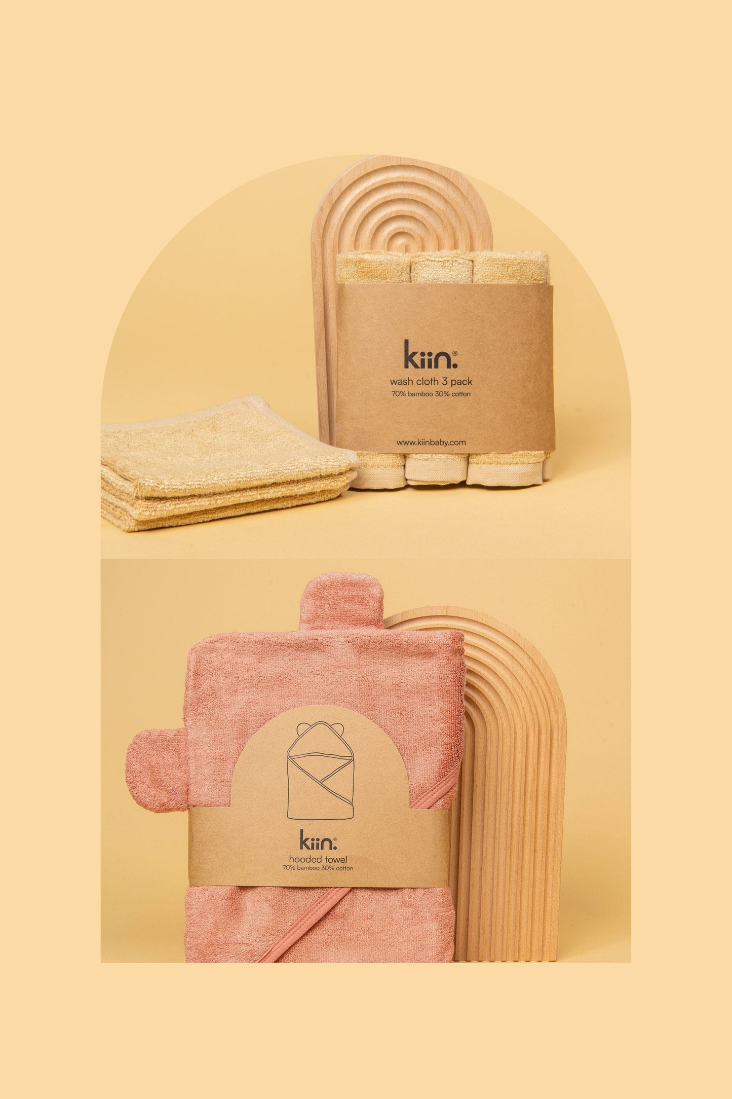 Towel + Wash Cloth Bundle Kiin ® Oat Blush 