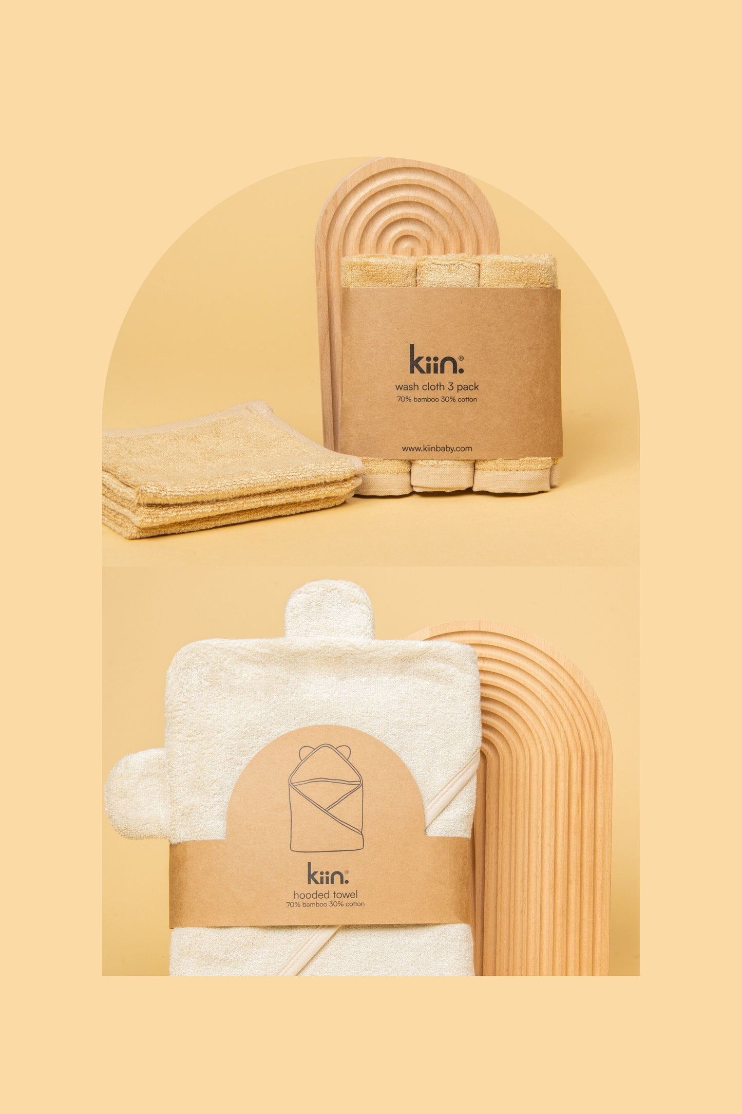 Towel + Wash Cloth Bundle Kiin ® Oat Ivory 