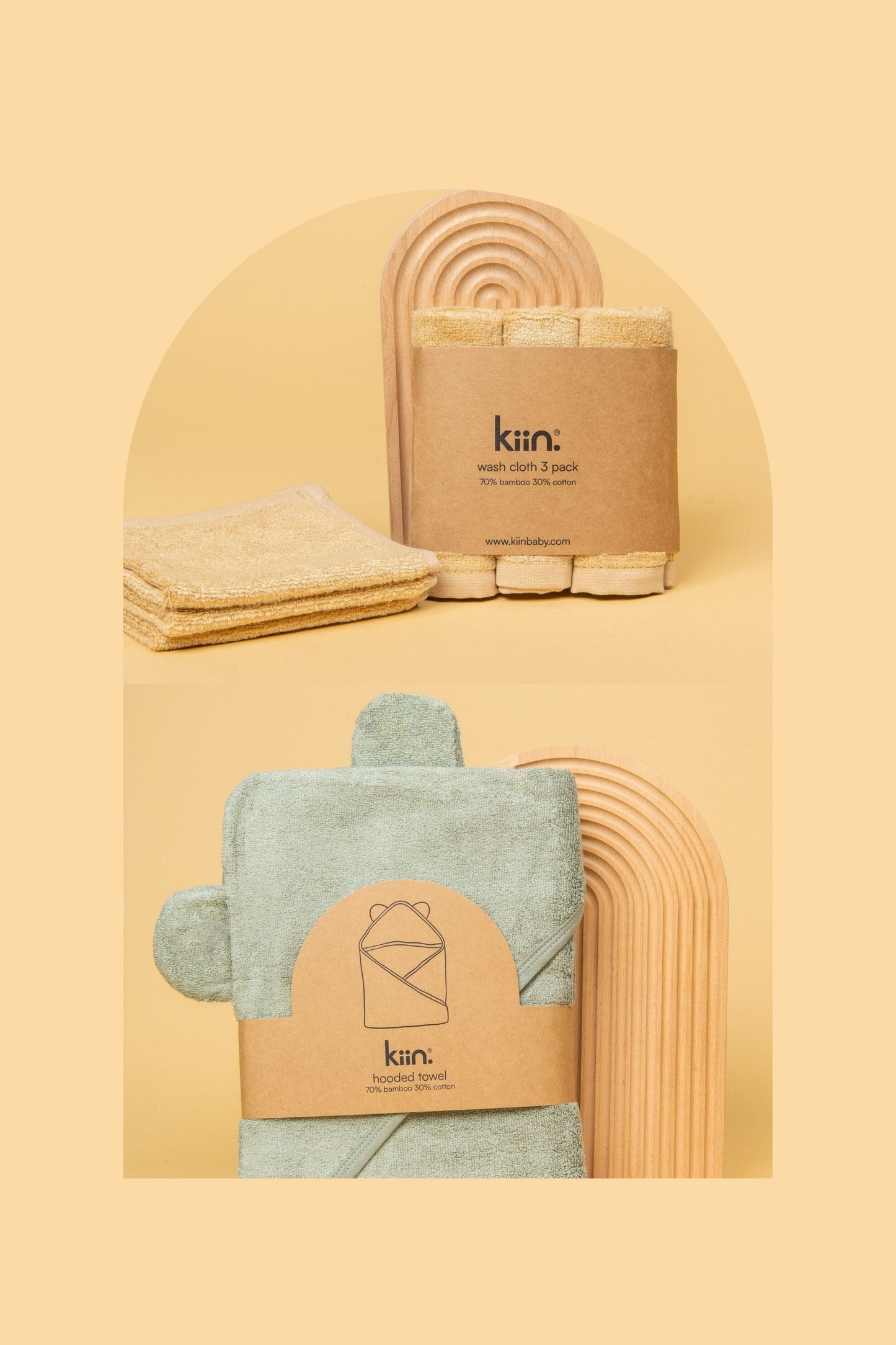Towel + Wash Cloth Bundle Kiin ® Oat Sage 
