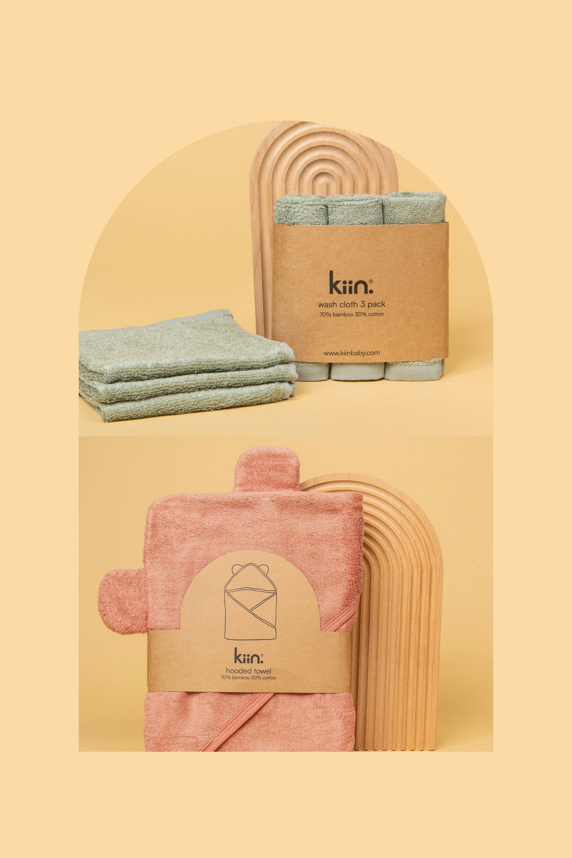 Towel + Wash Cloth Bundle Kiin ® Sage Blush 