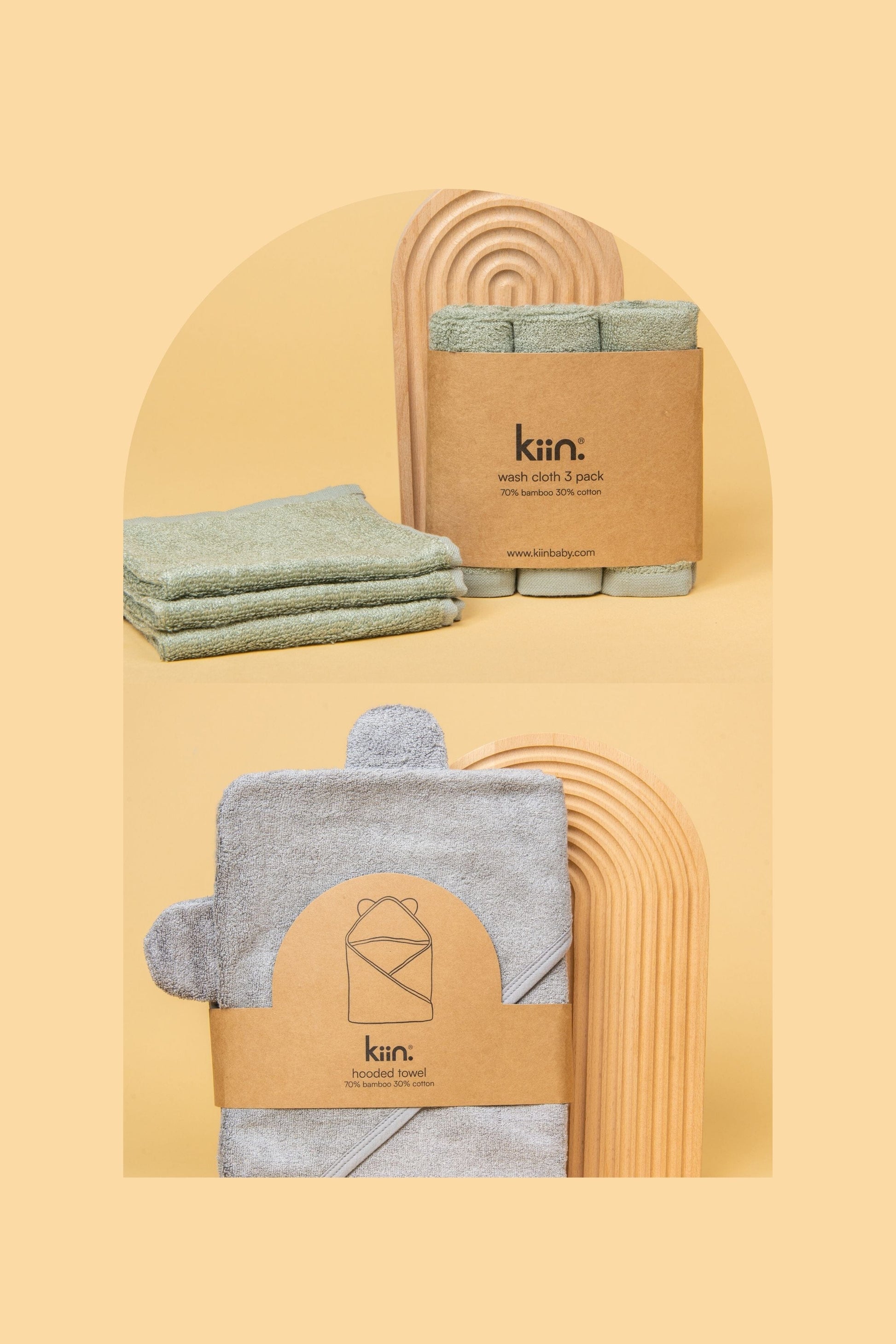 Towel + Wash Cloth Bundle Kiin ® Sage Dusky Blue 