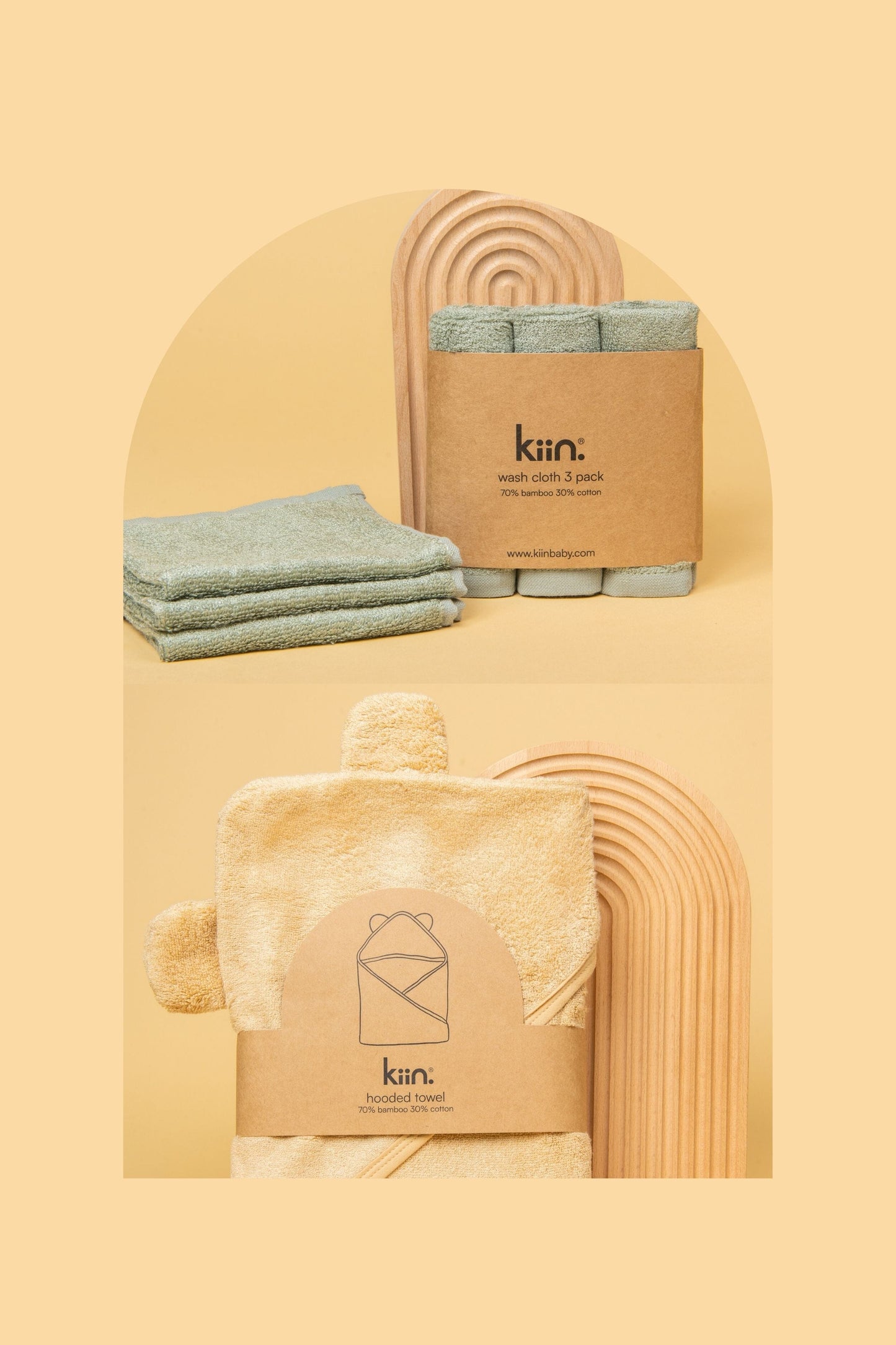 Towel + Wash Cloth Bundle Kiin ® Sage Oat 