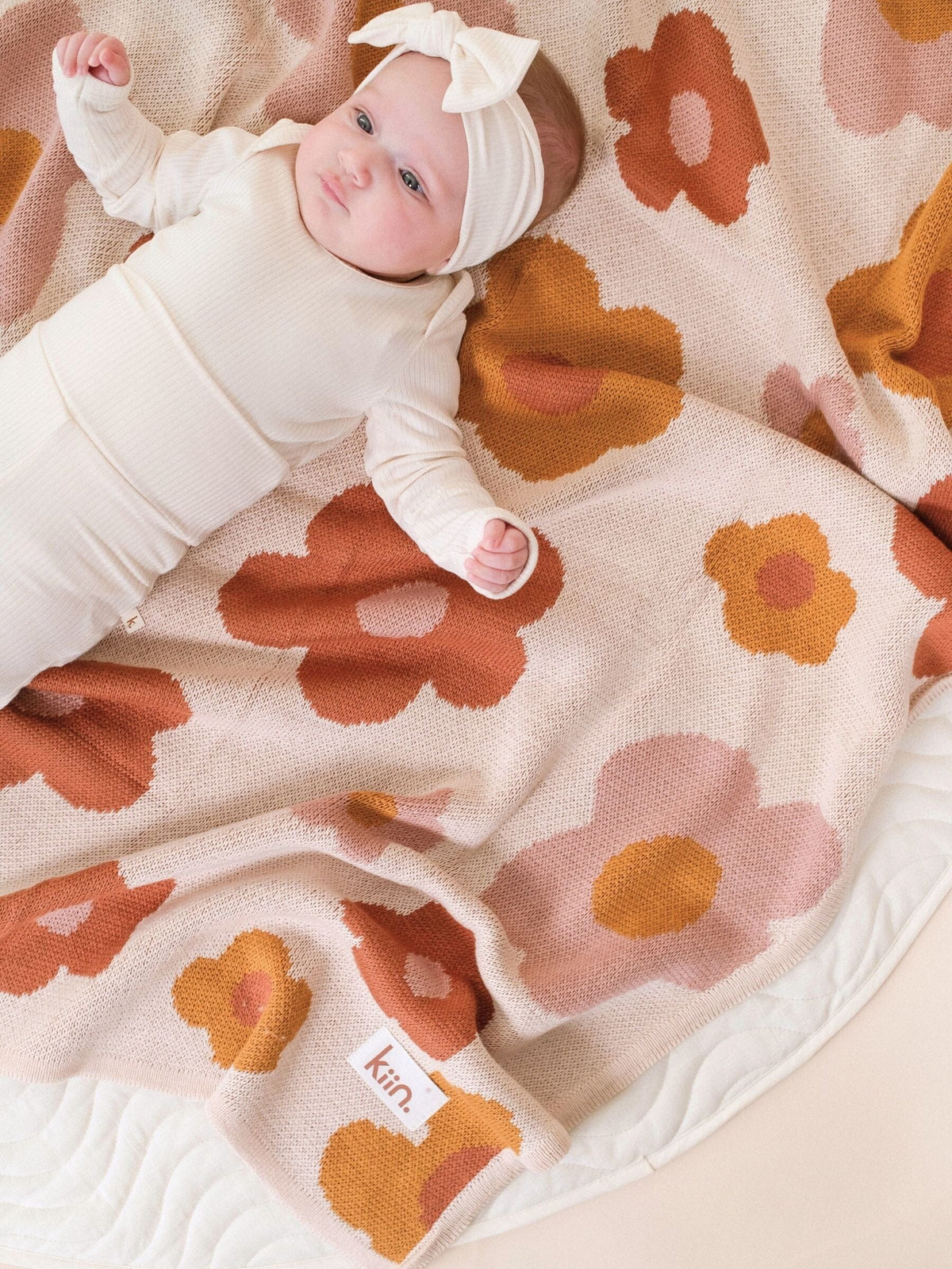 Baby Blanket Organic Cotton Knit - Bloom Blankets Kiin ® 