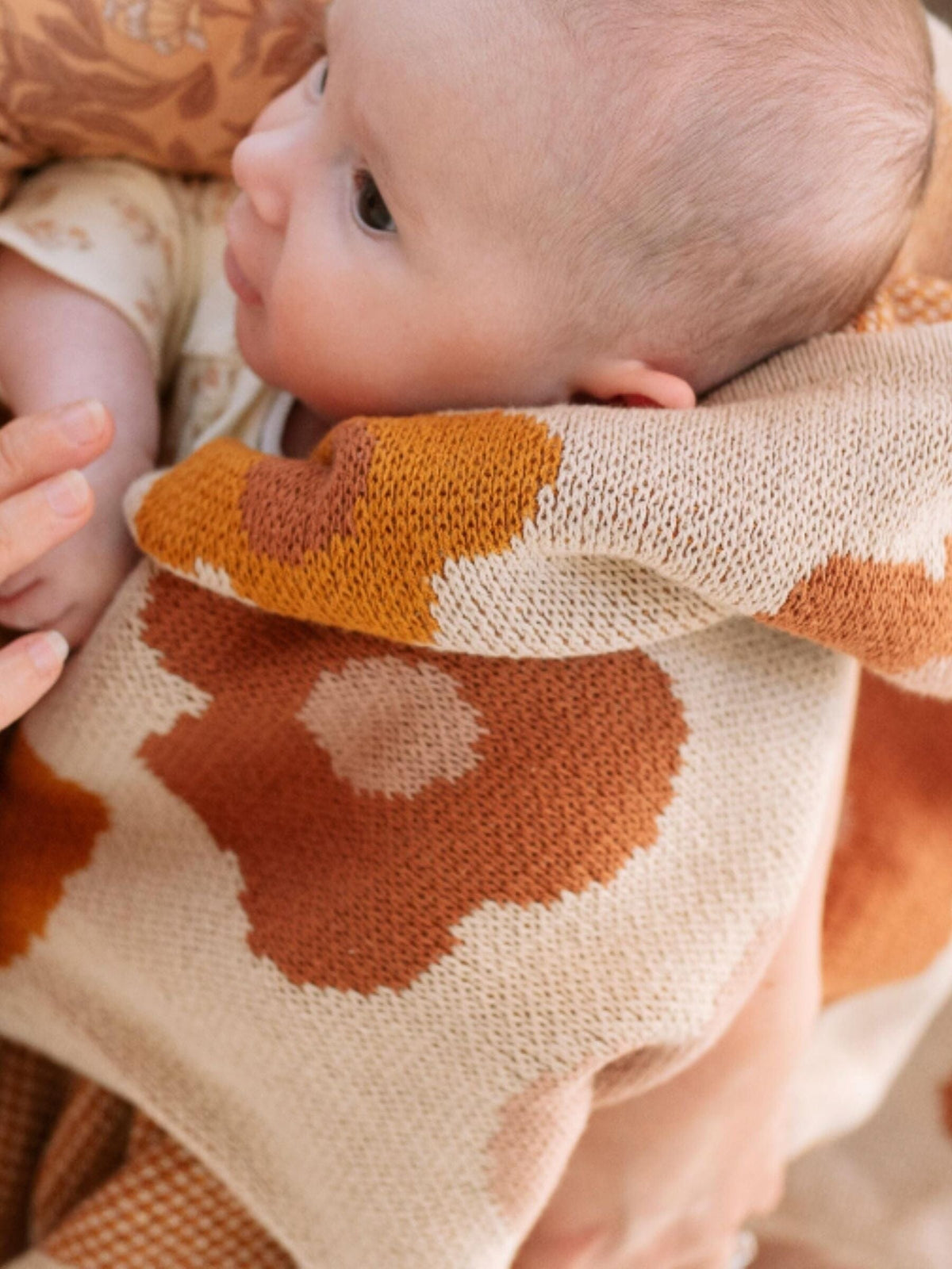 Baby Blanket Organic Cotton Knit - Bloom Blankets Kiin ® 