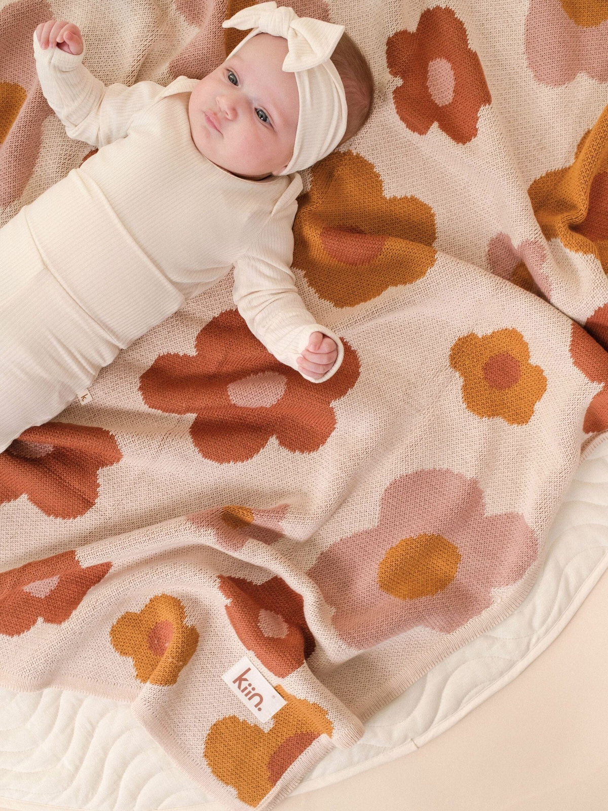 Baby Blanket Organic Cotton Knit - Bloom Blankets Kiin ® 