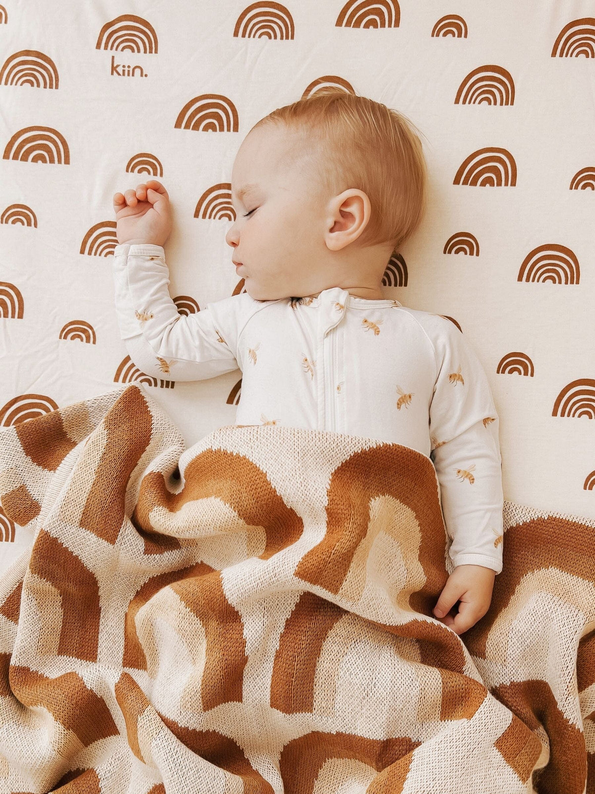 Baby Blanket Organic Cotton Knit - Rainbow Blankets Kiin ® 
