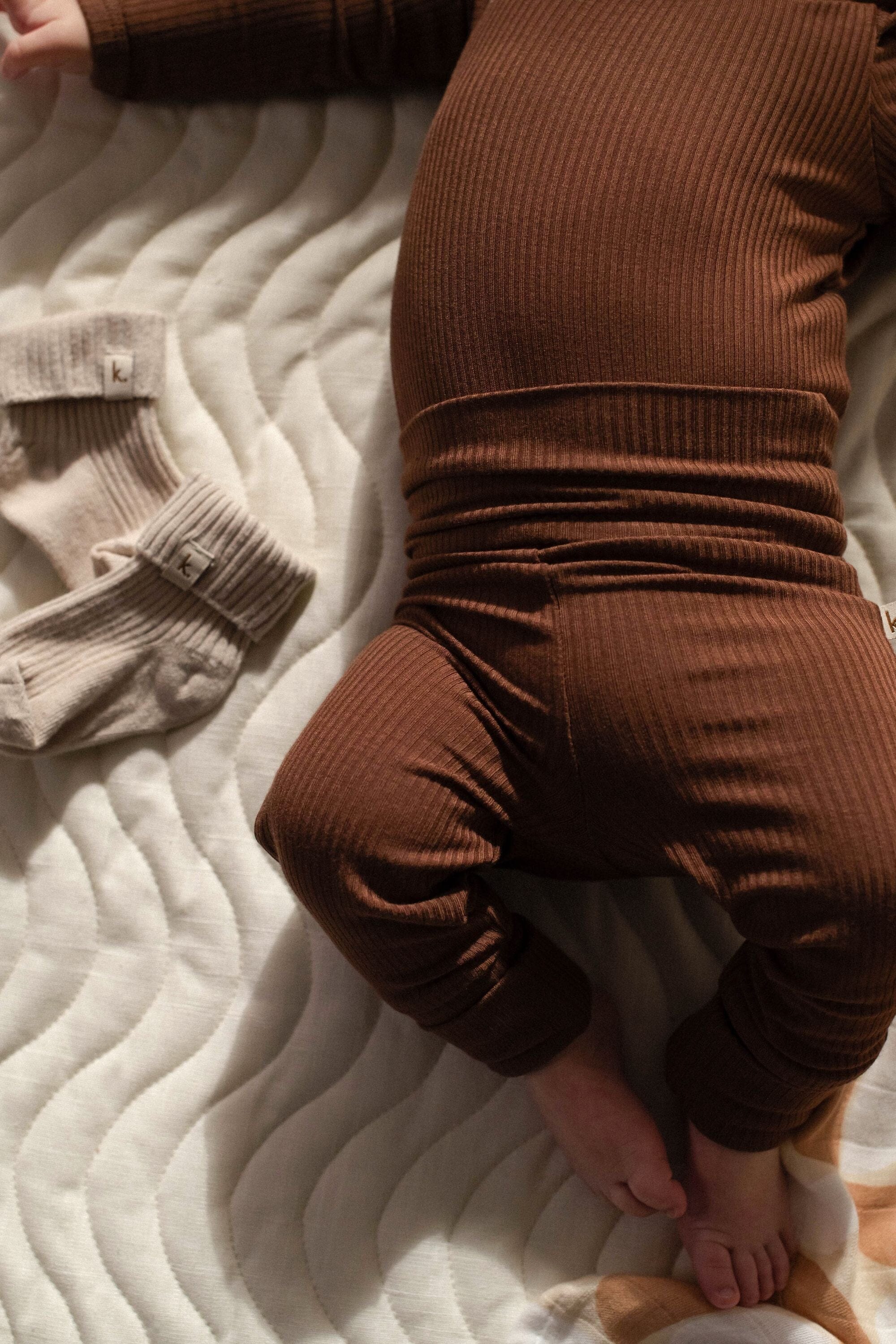 Bamboo Fold Down Leggings - Chocolate Clothing Kiin ® 