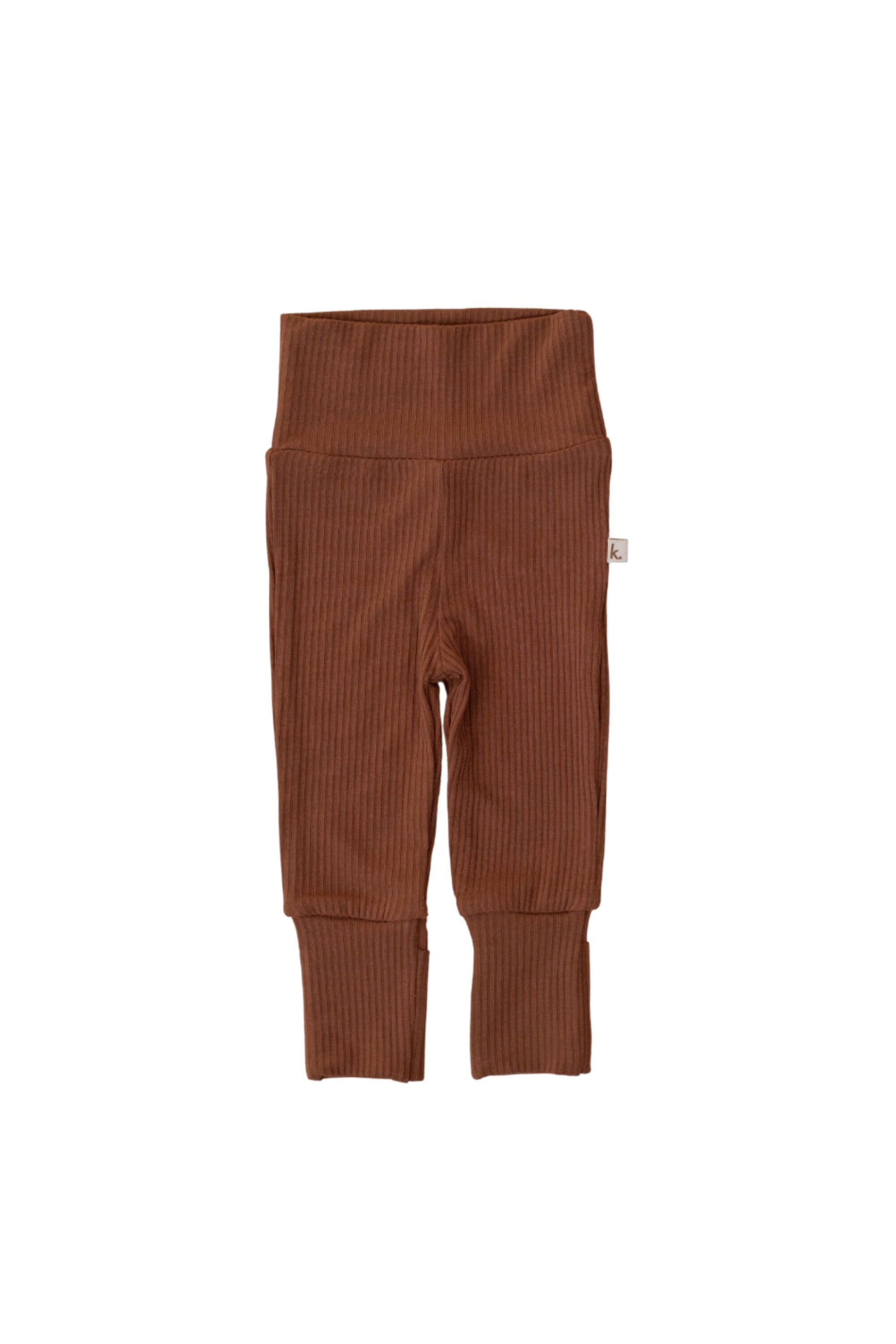Bamboo Fold Down Leggings - Chocolate Clothing Kiin ® 