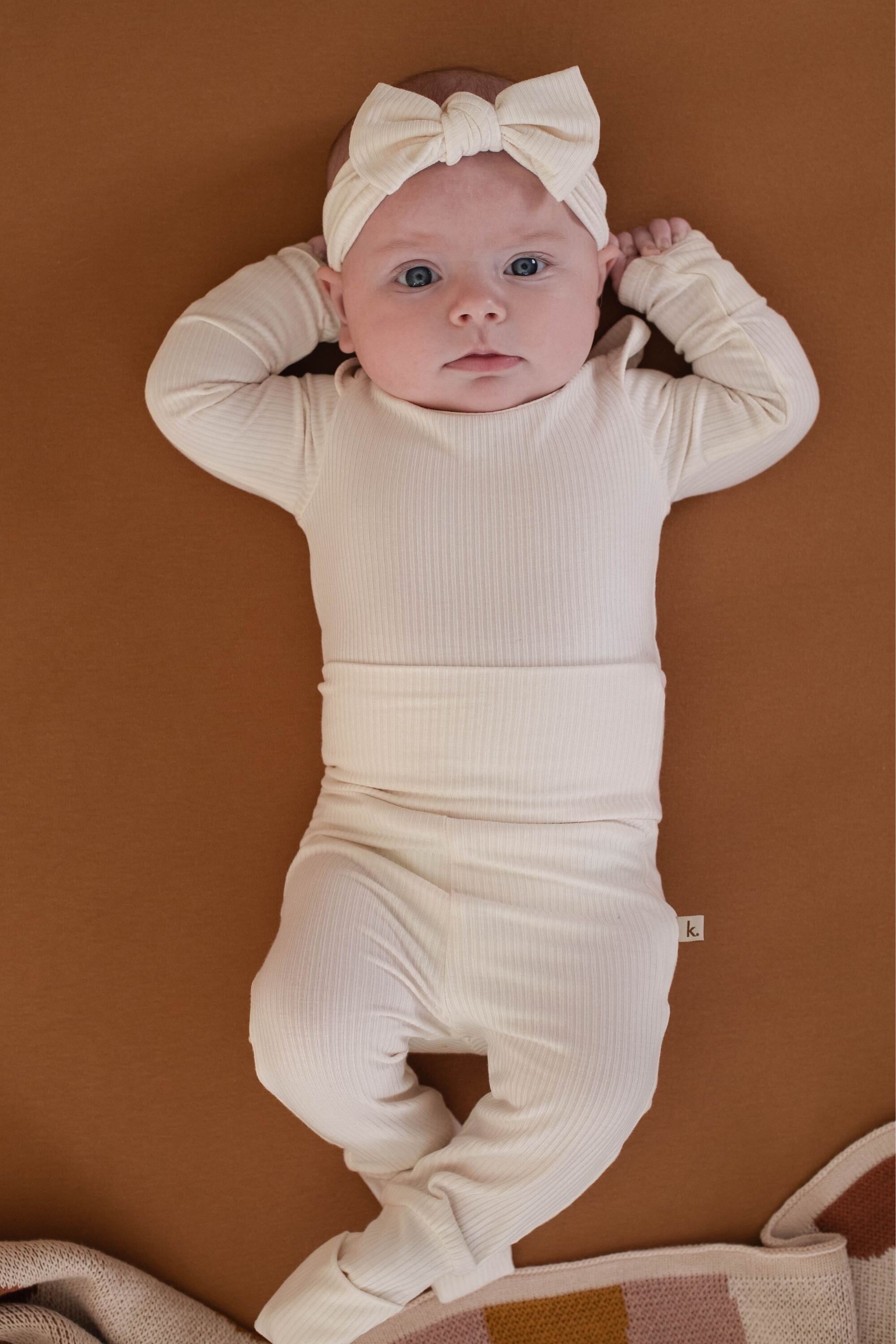 Bamboo Fold Down Leggings - Ivory Clothing Kiin ® 