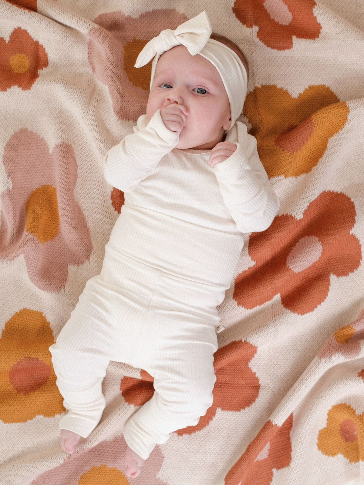 Bamboo Fold Down Leggings - Ivory Clothing Kiin ® 
