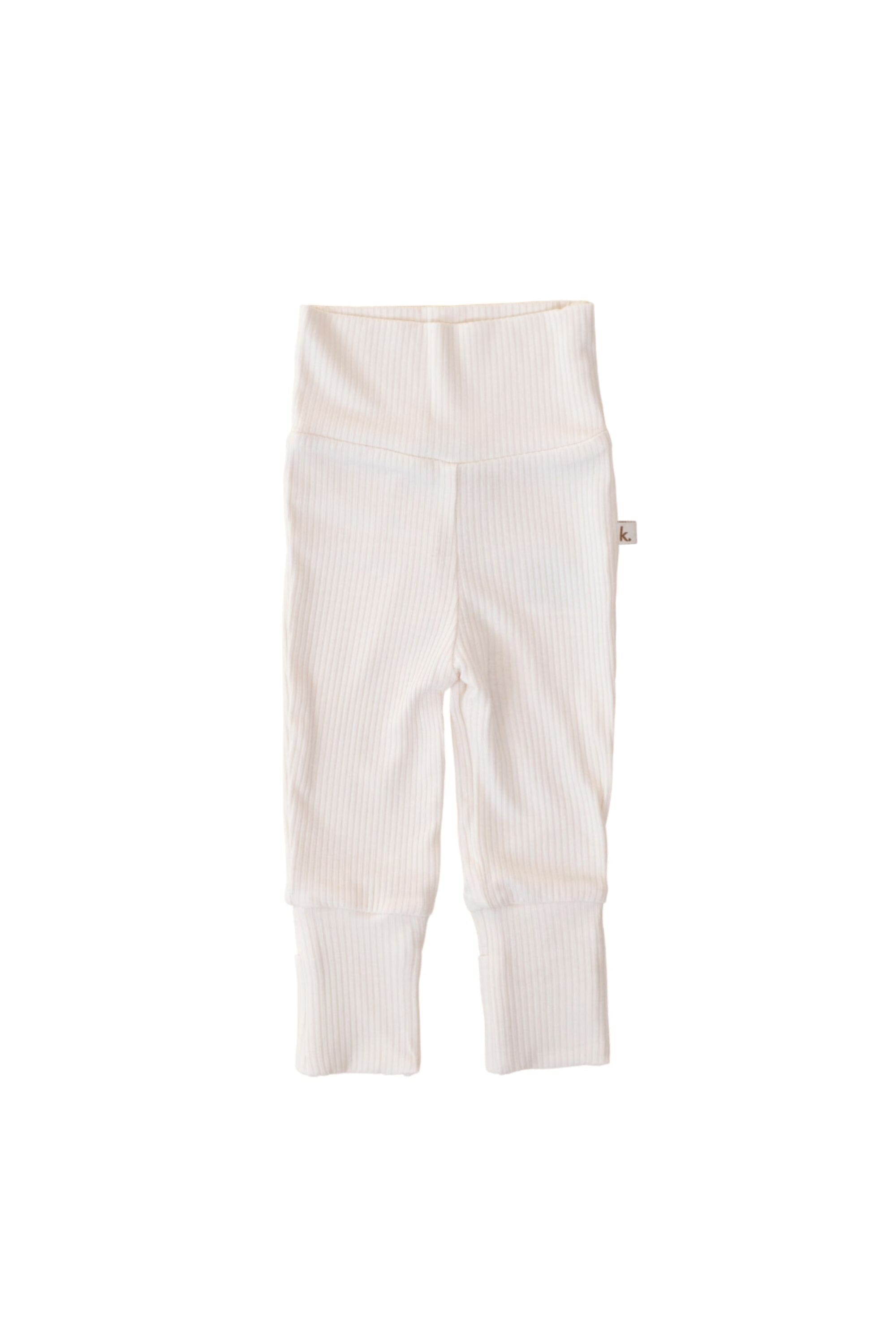 Bamboo Fold Down Leggings - Ivory Clothing Kiin ® 