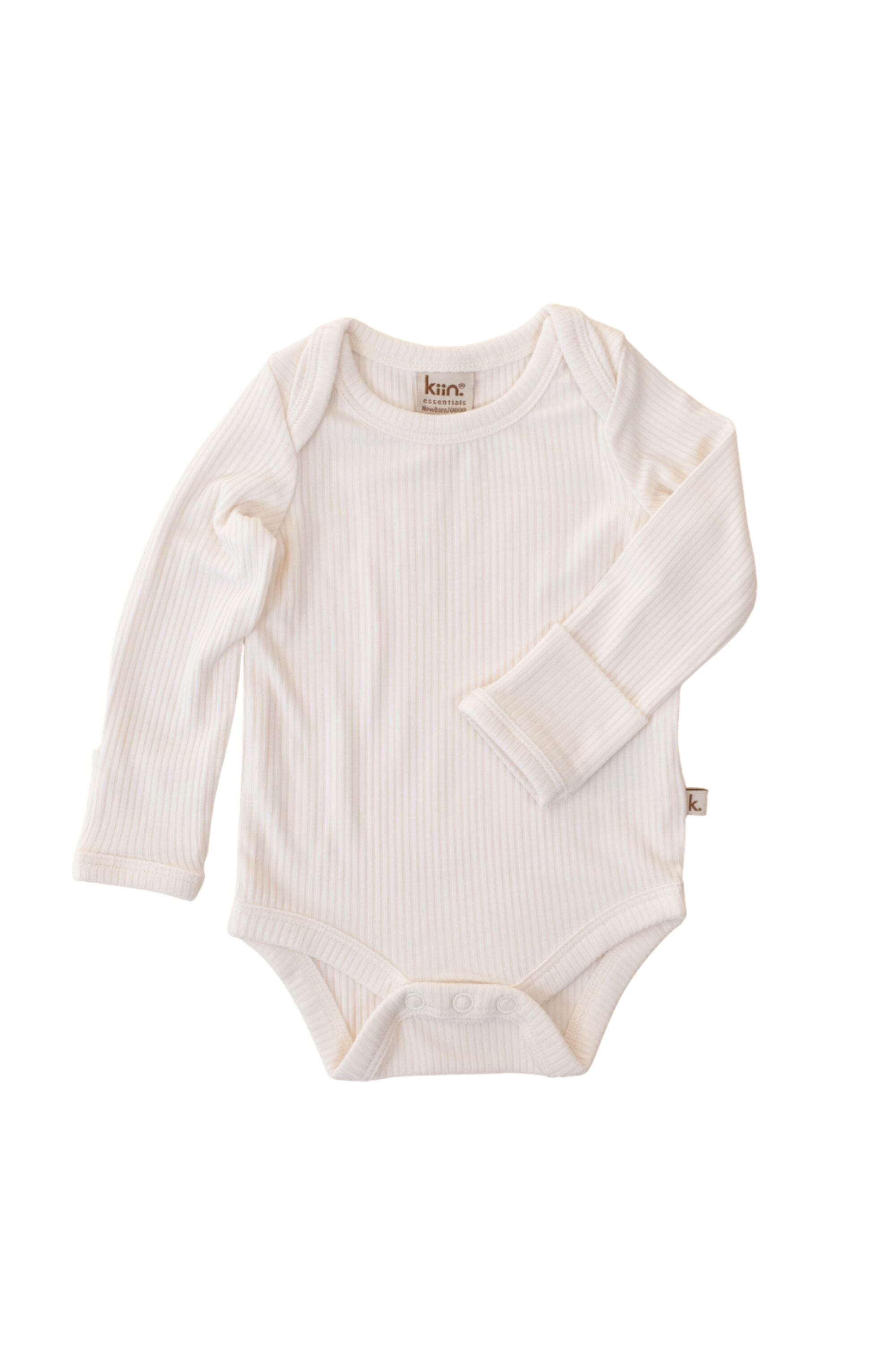 Bamboo Long Sleeve Bodysuit - Ivory Clothing Kiin ® 
