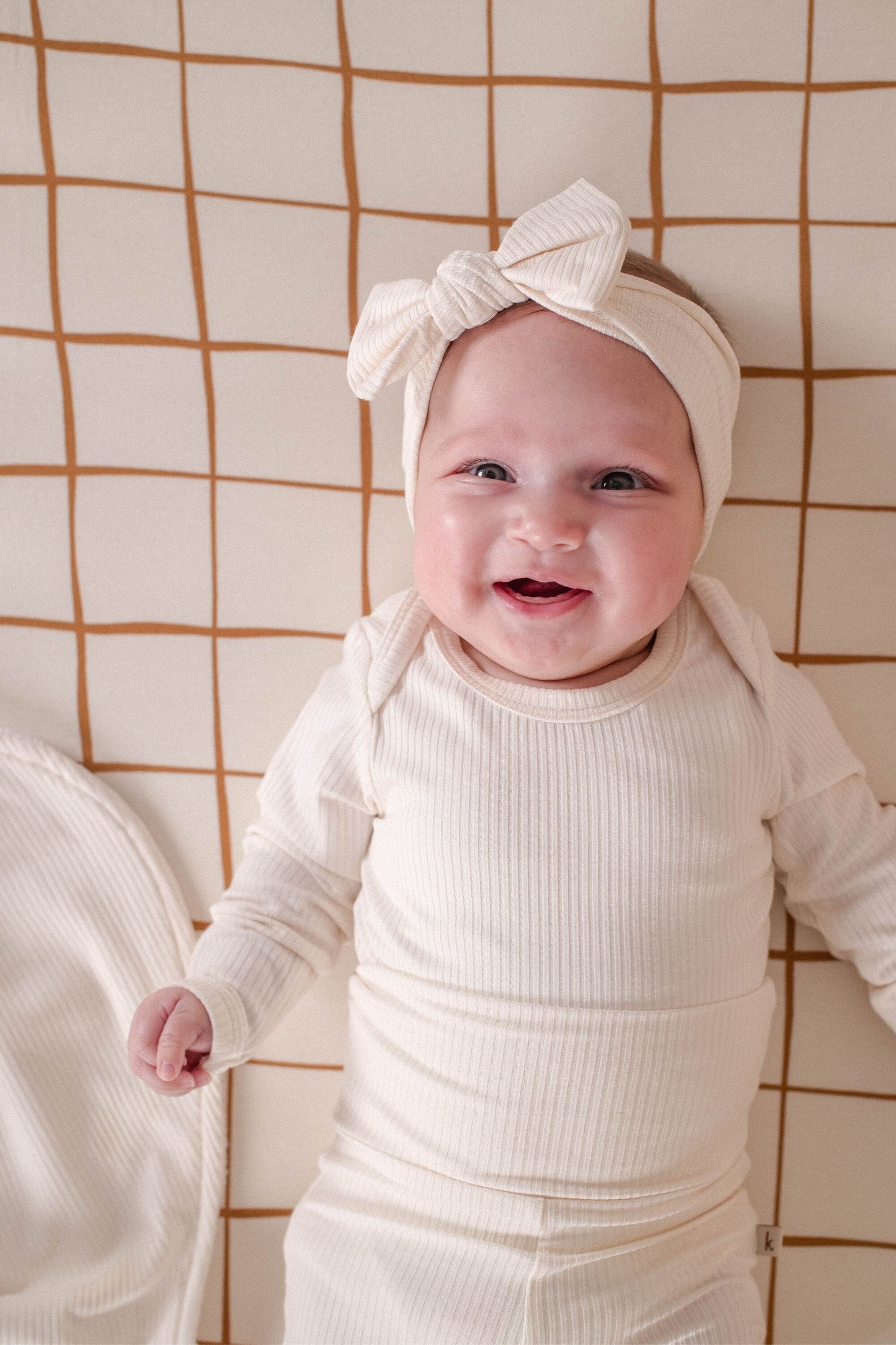 Bamboo Long Sleeve Bodysuit - Ivory Clothing Kiin ® 