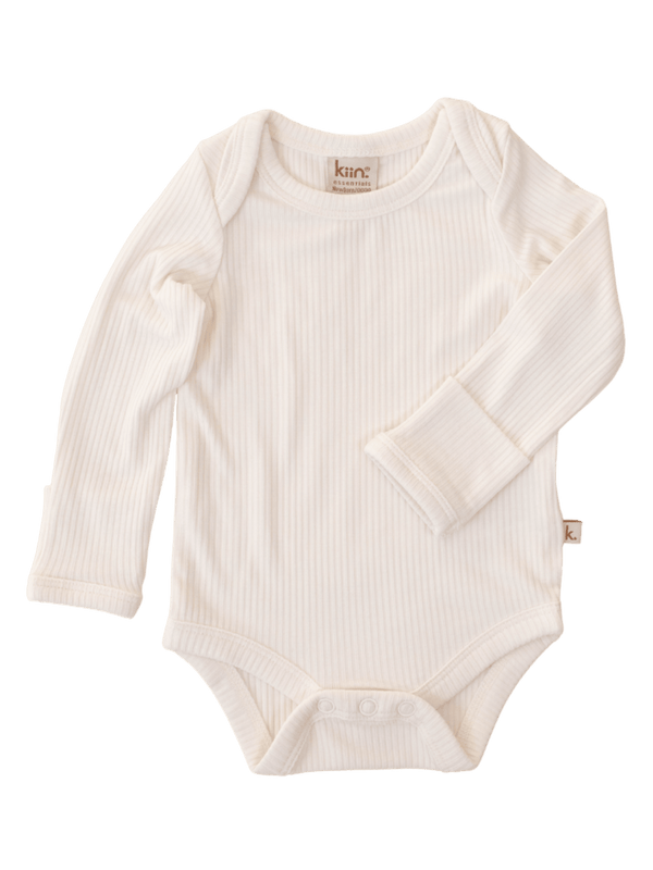 Bamboo Long Sleeve Bodysuit - Ivory Clothing Kiin ® 