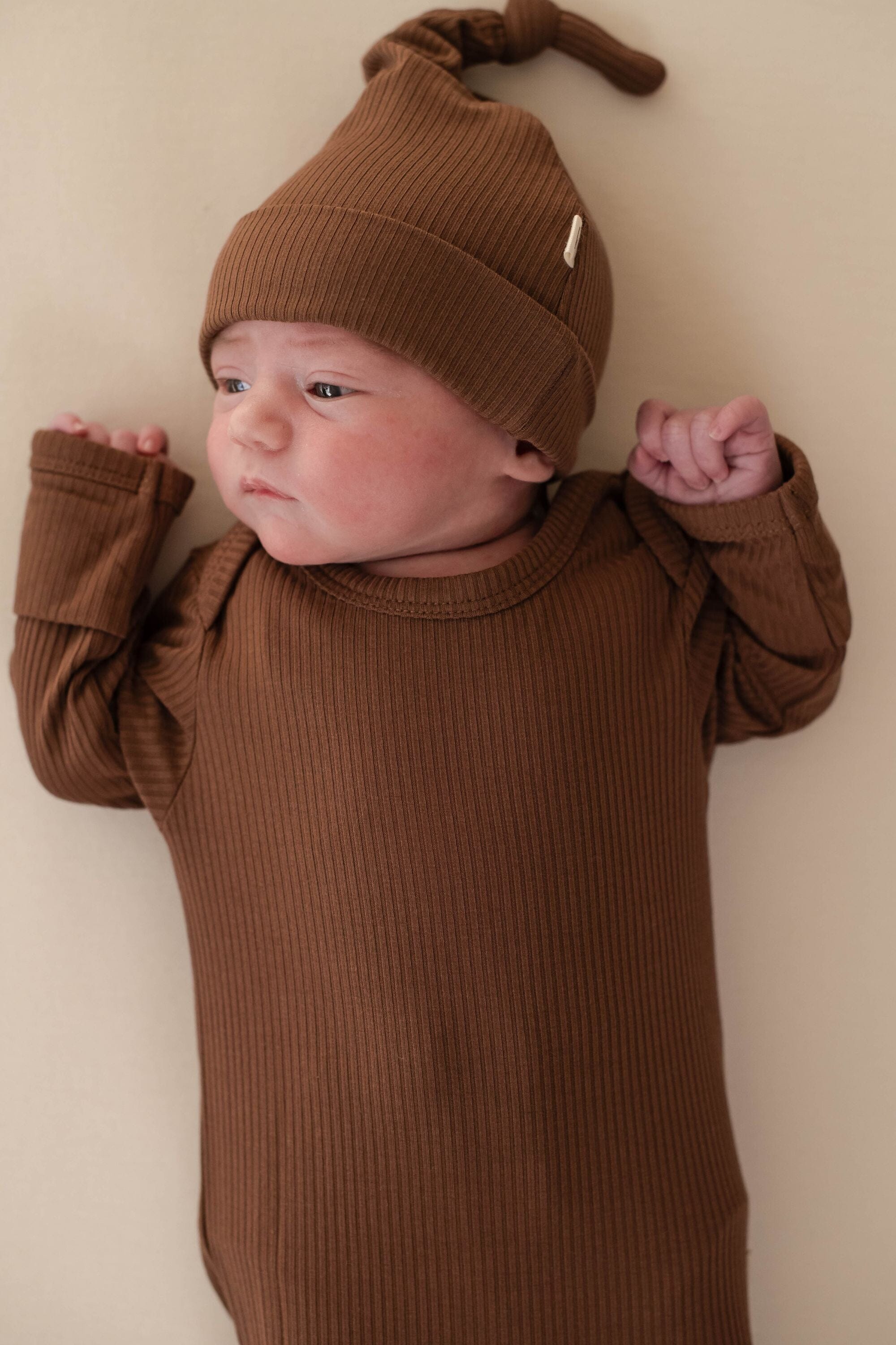 Bamboo Newborn Gown - Chocolate Clothing Kiin ® 