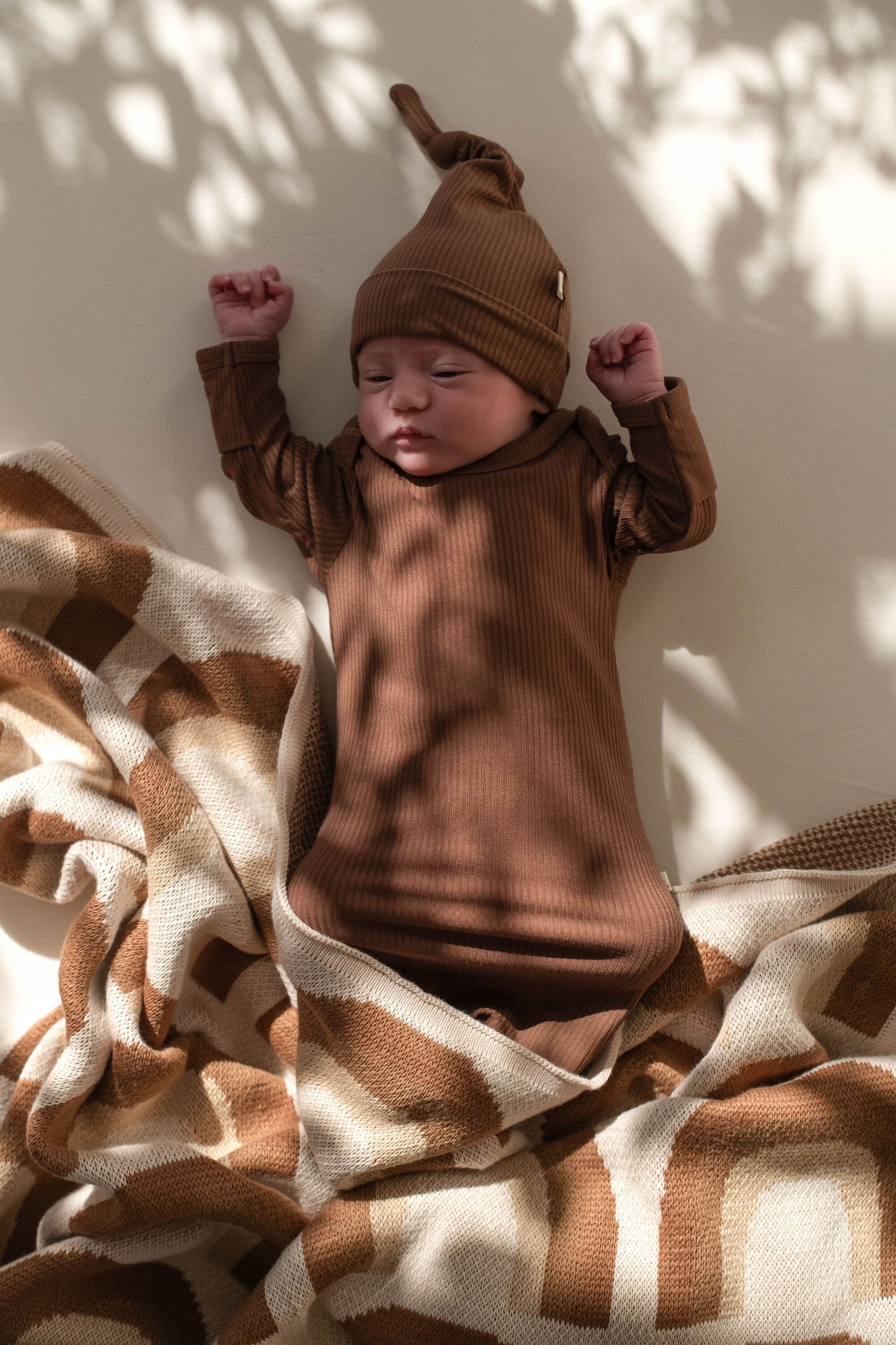 Bamboo Newborn Gown - Chocolate Clothing Kiin ® 