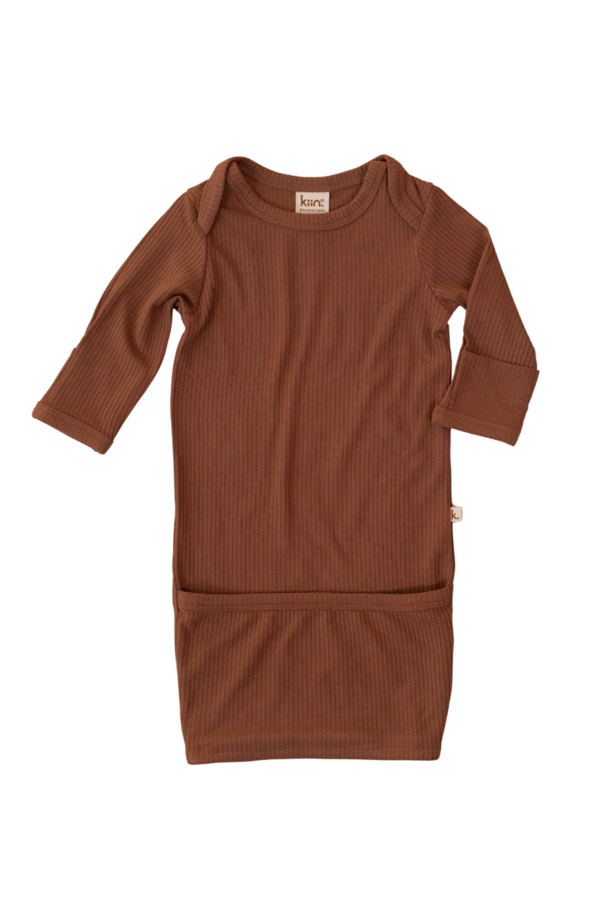 Bamboo Newborn Gown - Chocolate Clothing Kiin ® 