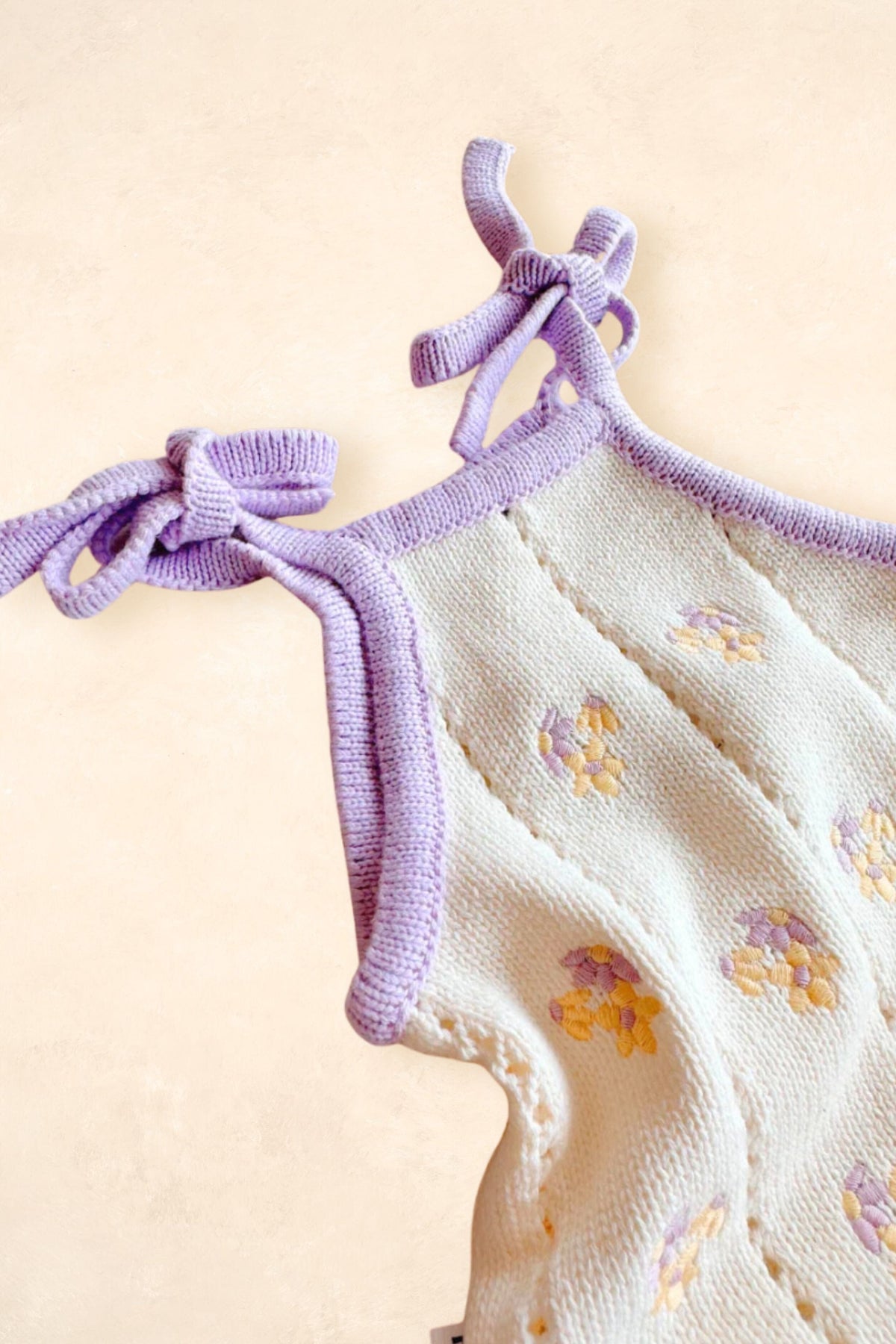 Bloom Pointelle Tie Romper - Aster Clothing FRECKLES the label 