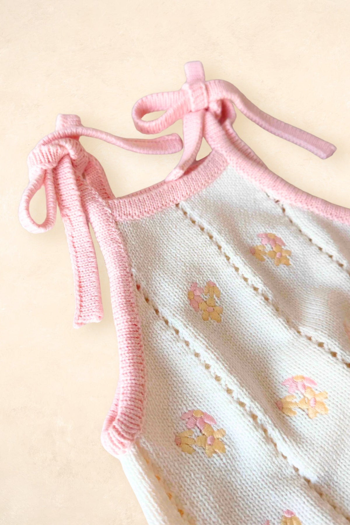 Bloom Pointelle Tie Romper Clothing FRECKLES the label 