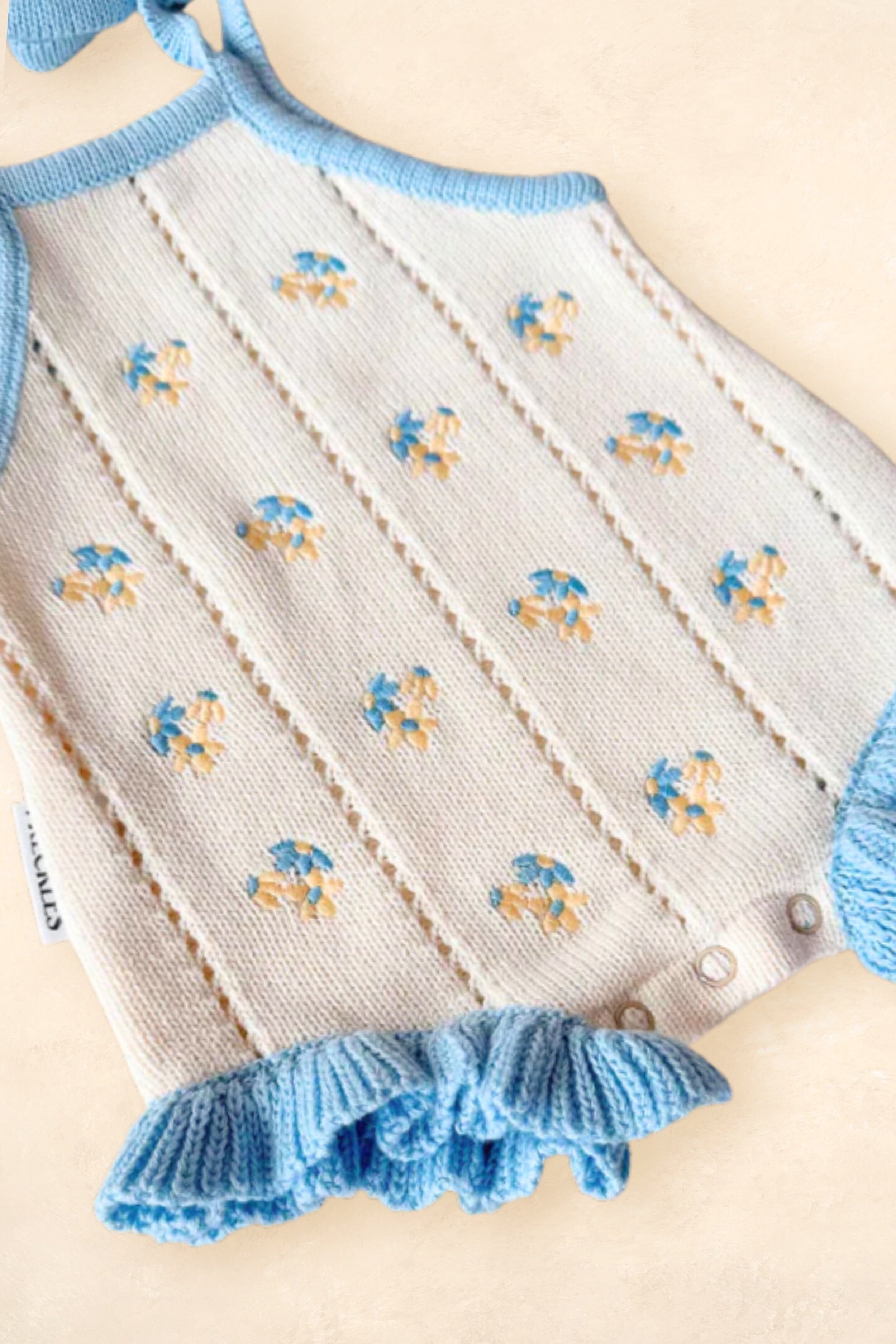 Bloom Pointelle Tie Romper Clothing FRECKLES the label 