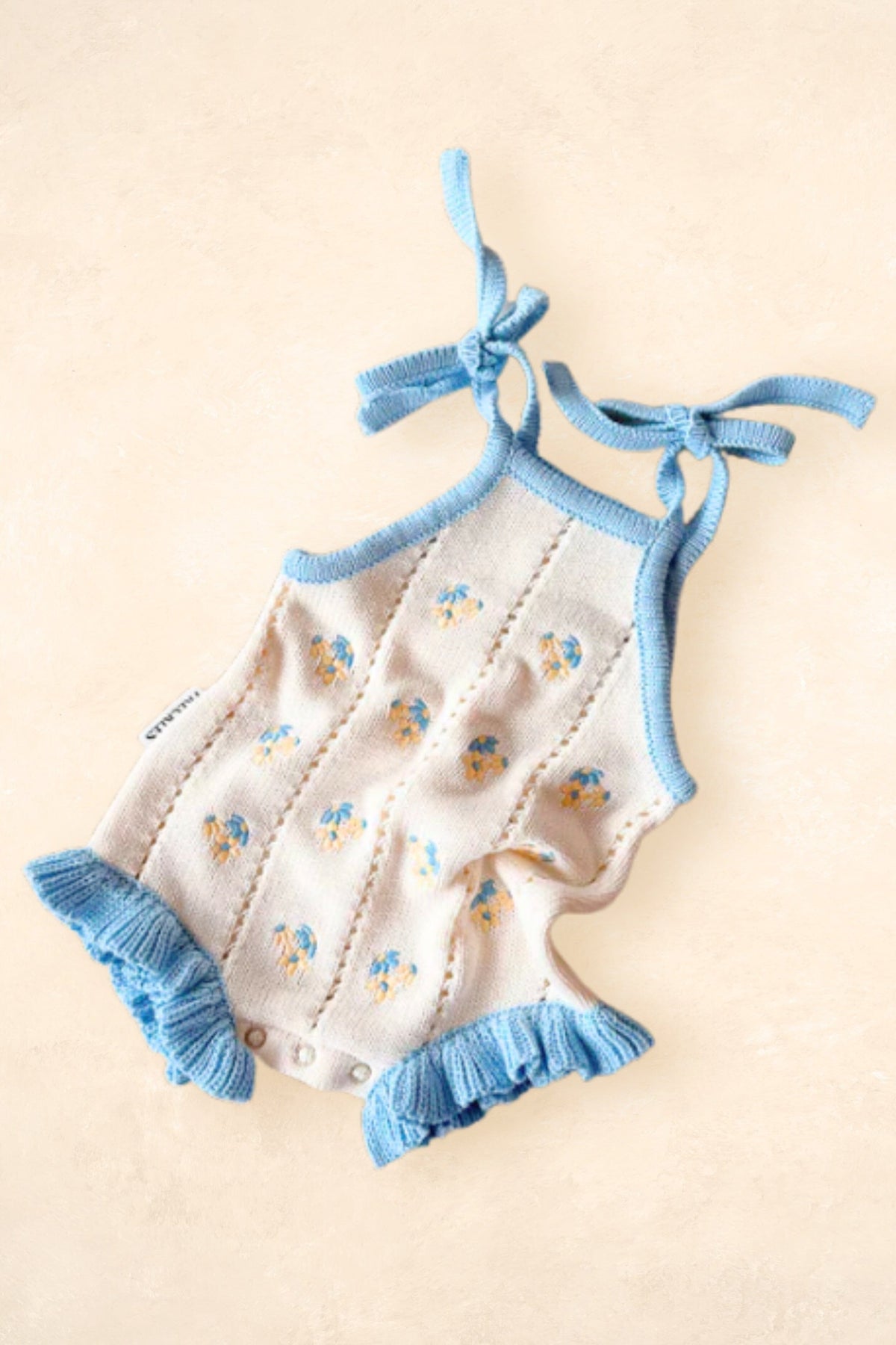 Bloom Pointelle Tie Romper - Pansy Clothing FRECKLES the label 