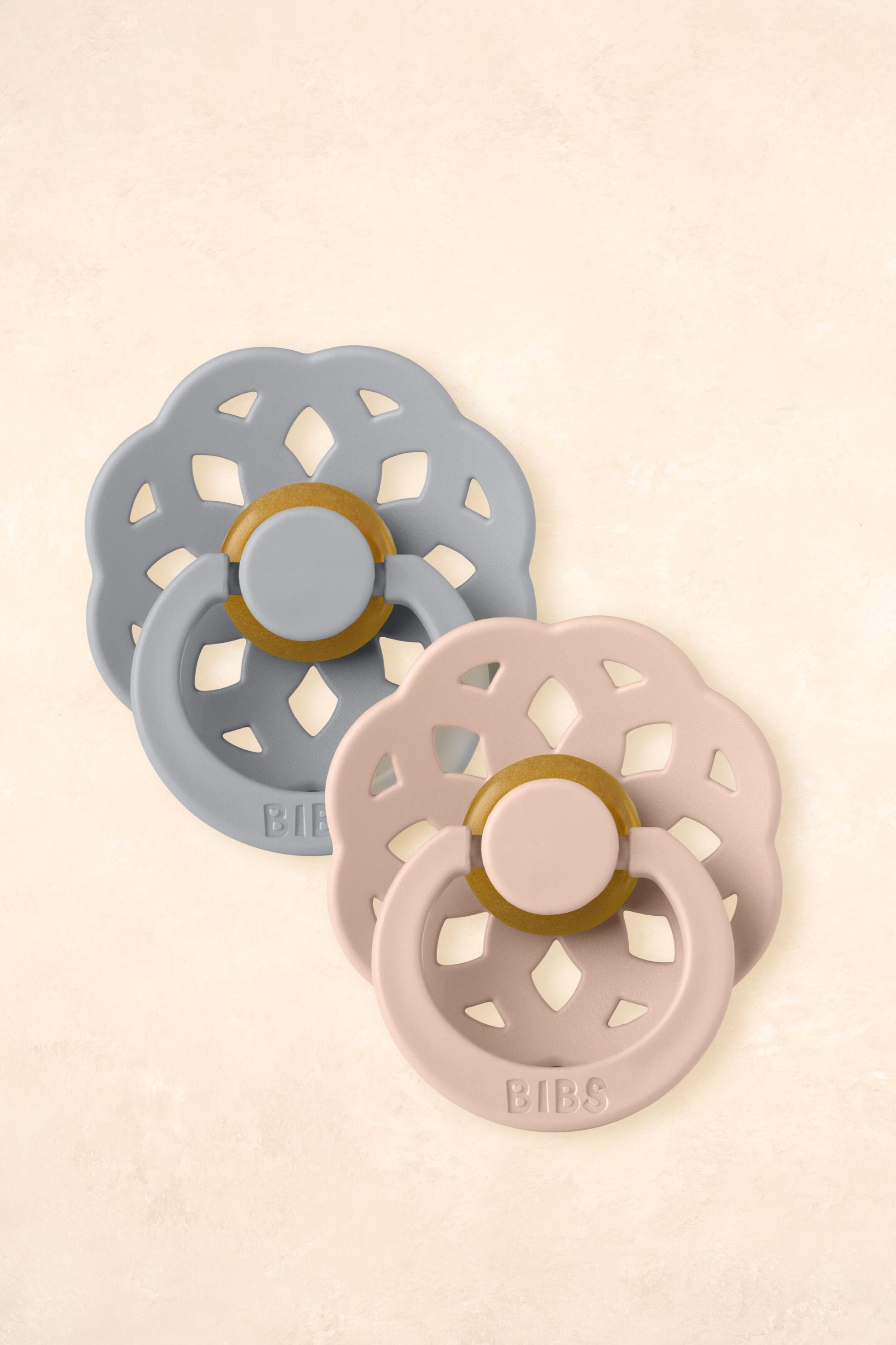 Boheme Dummies - Twin Pack Dummies + Teethers BIBS Size 1 Cloud + Blush 