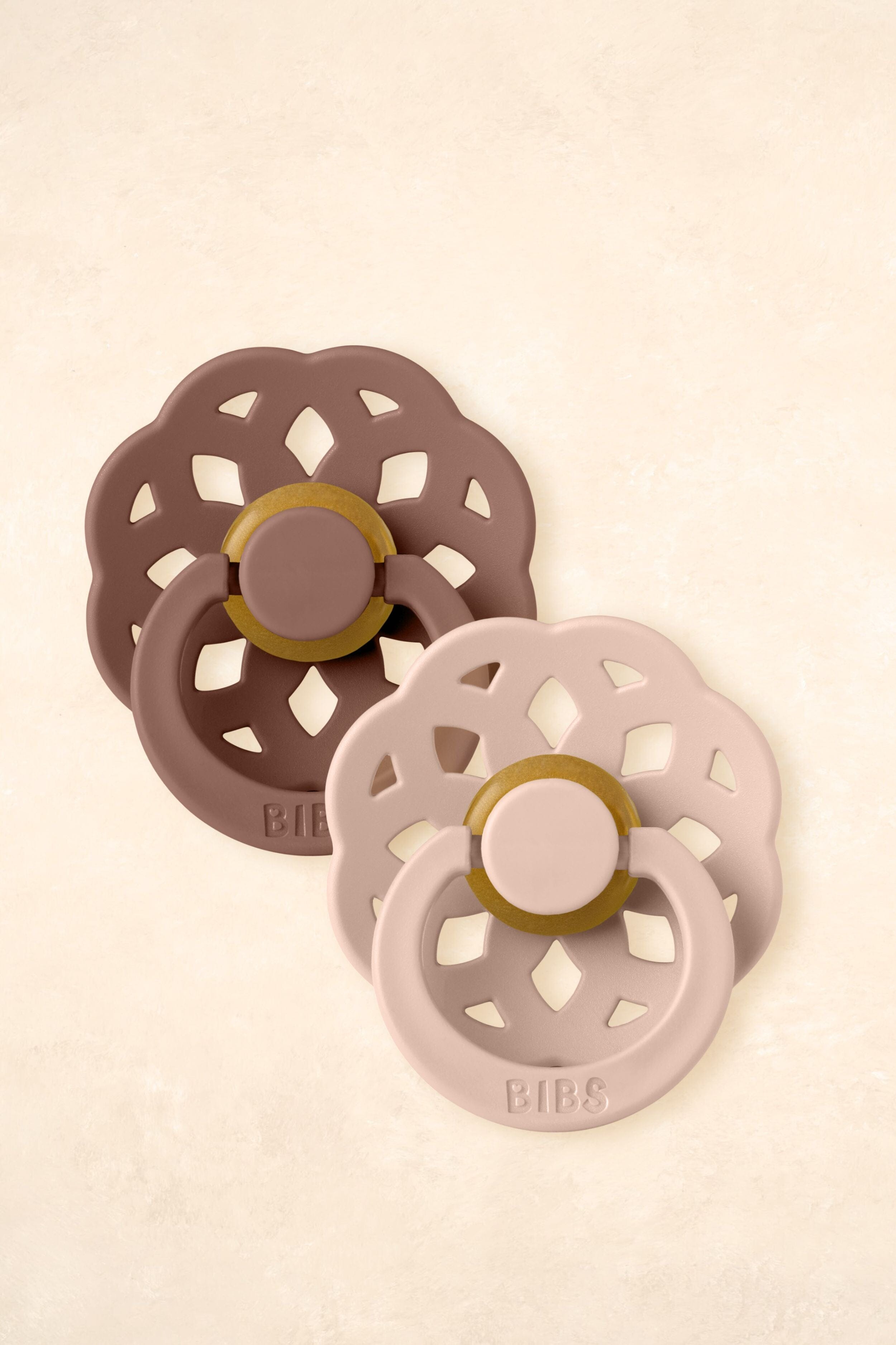 Boheme Dummies - Twin Pack Dummies + Teethers BIBS Size 1 Woodchuck + Blush 