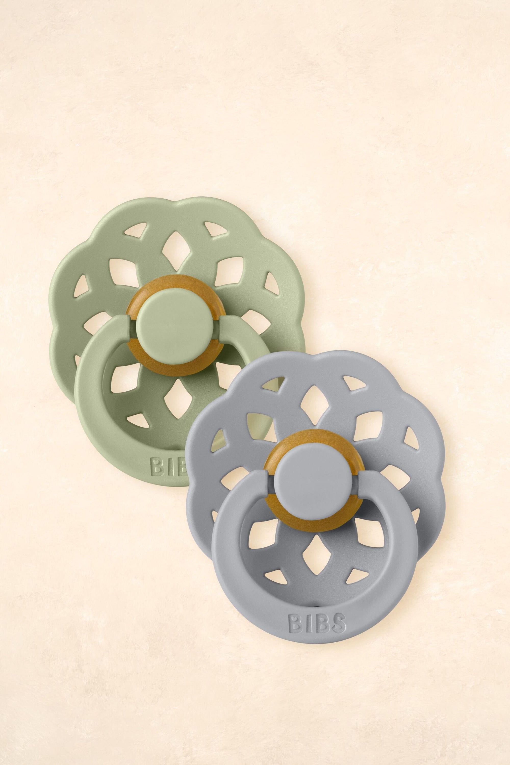 Boheme Dummies - Twin Pack Dummies + Teethers BIBS Size 2 Sage + Cloud 