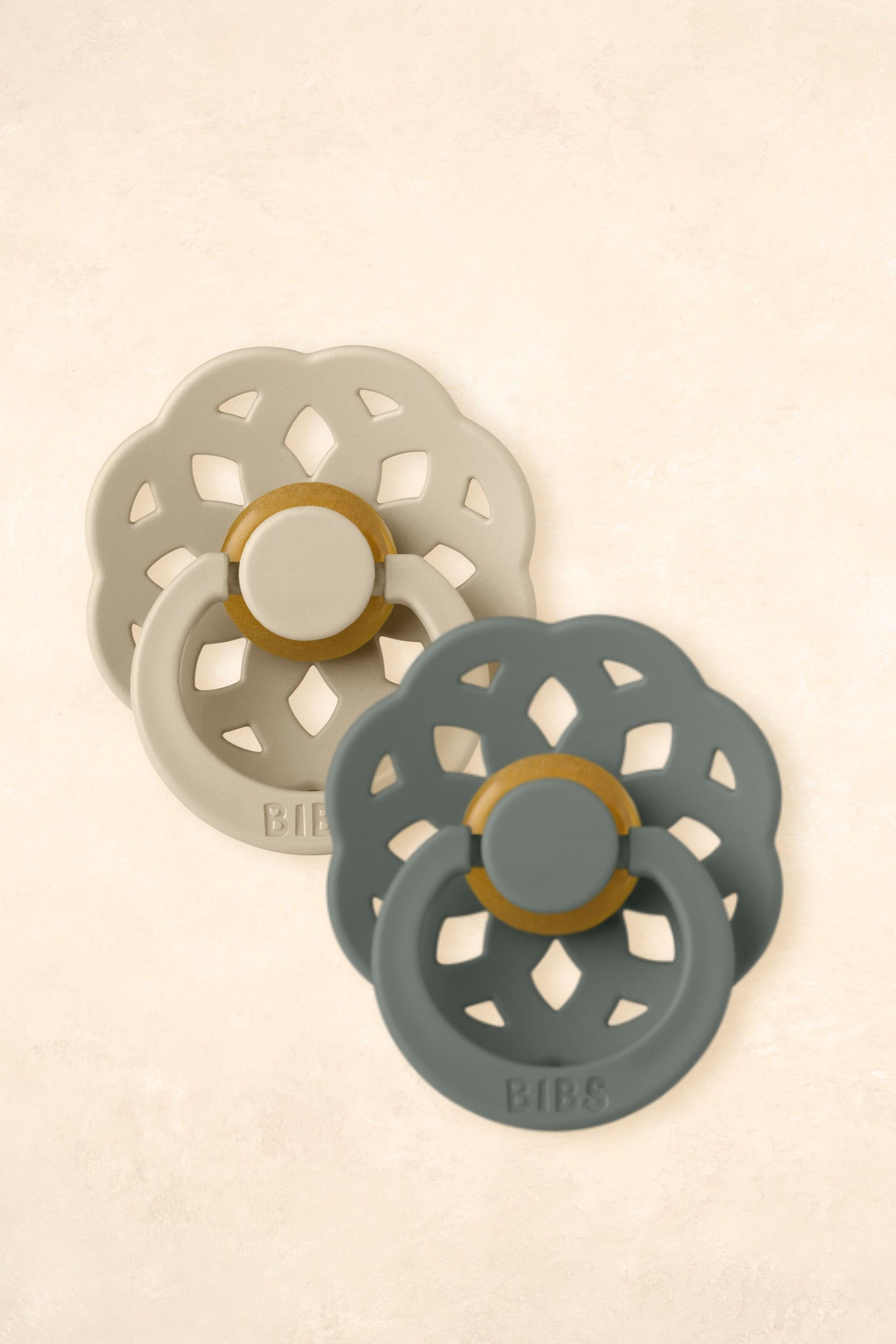 Boheme Dummies - Twin Pack Dummies + Teethers BIBS Size 2 Vanilla + Pine 