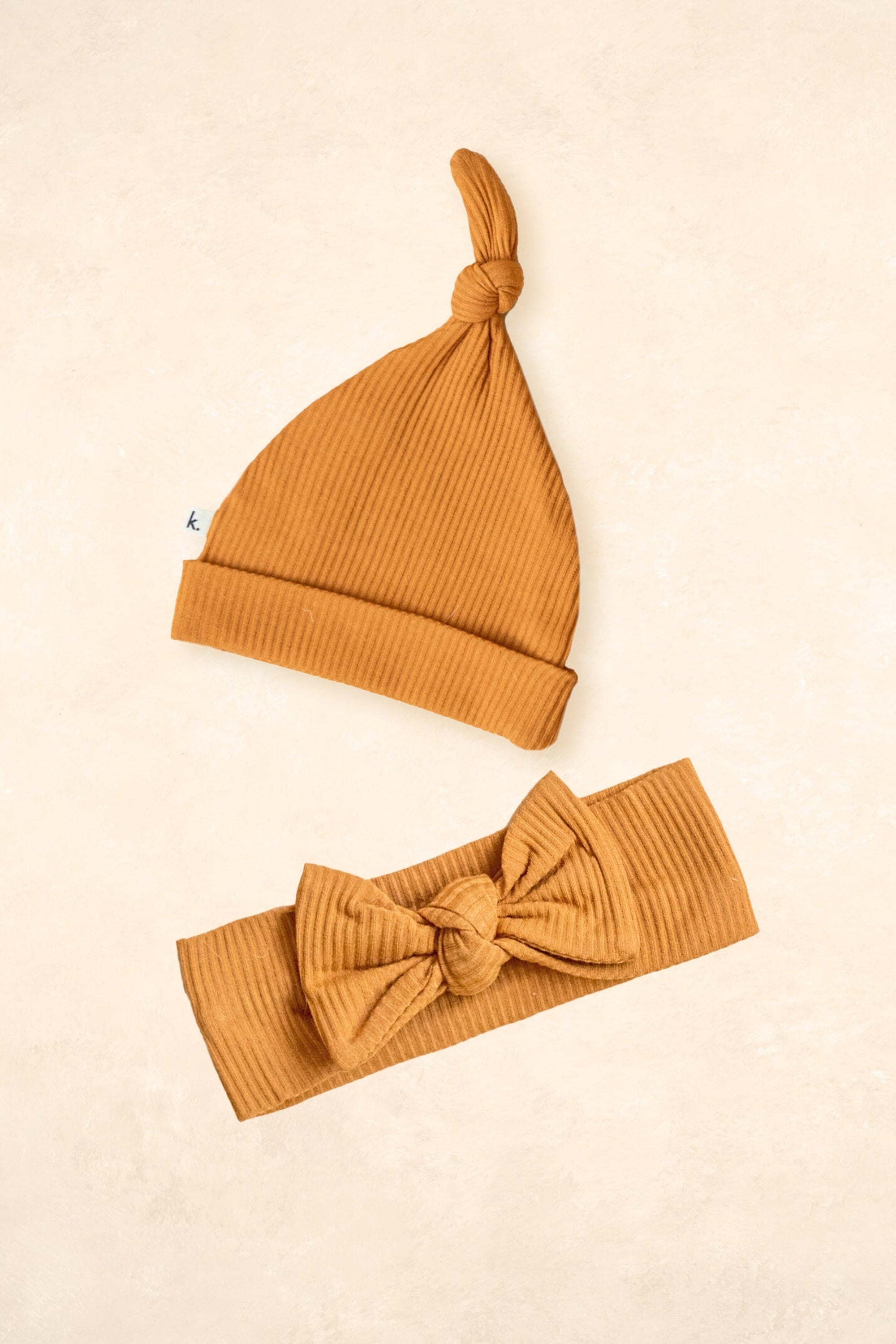 Caramel Stretch Beanie & Headband free_gift Kiin ® Beanie & Bow 