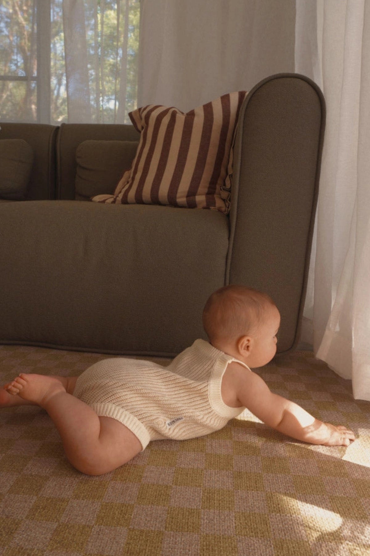 Chunky Button Romper - Oat Clothing FRECKLES the label 