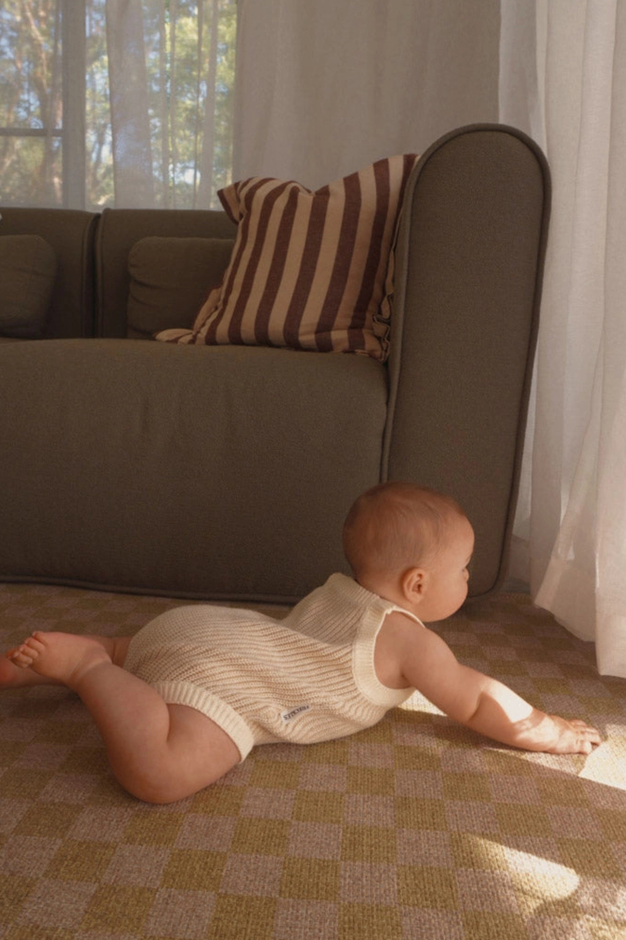 Chunky Button Romper - Oat Clothing FRECKLES the label 