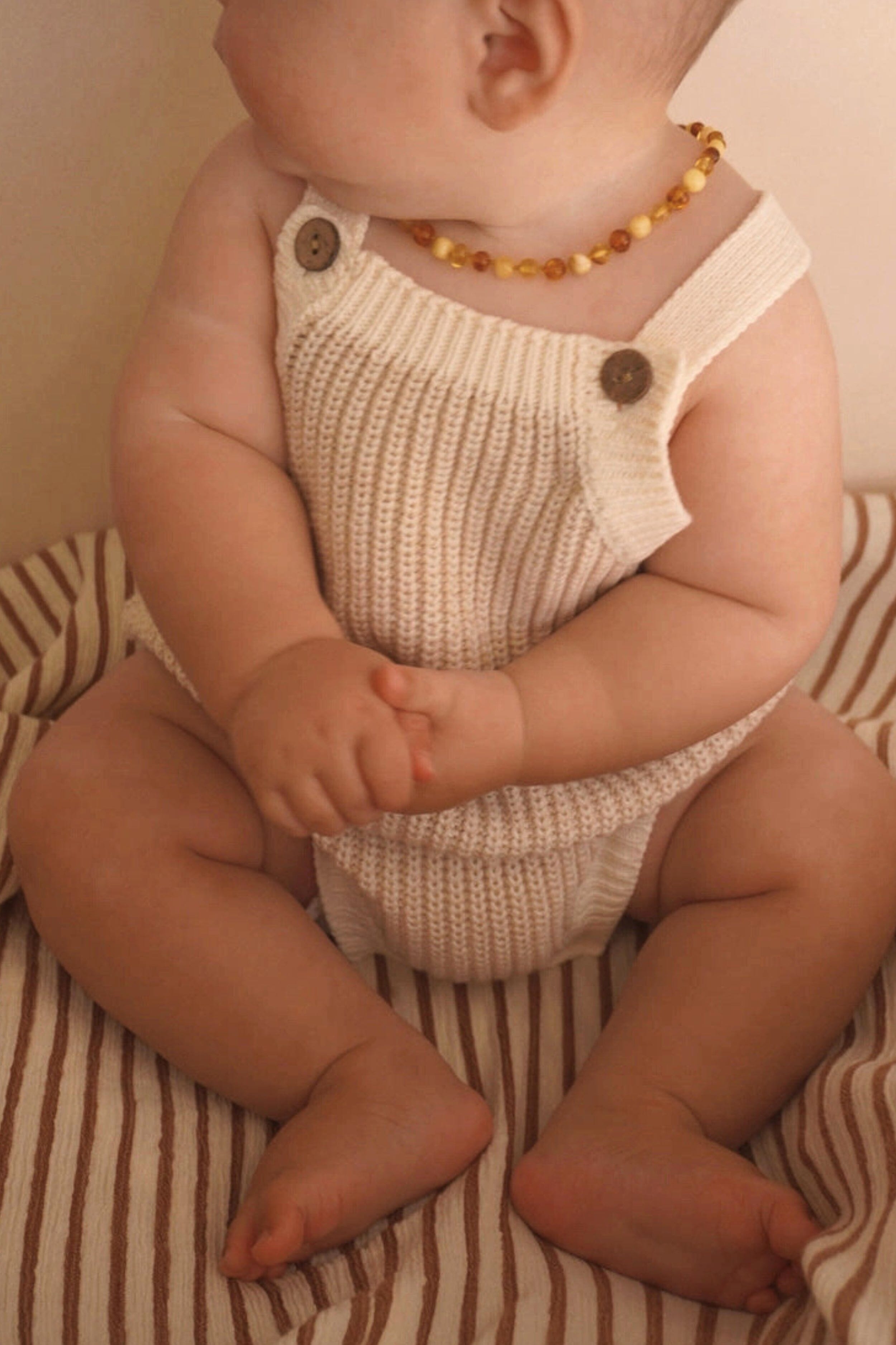 Chunky Button Romper - Oat Clothing FRECKLES the label 