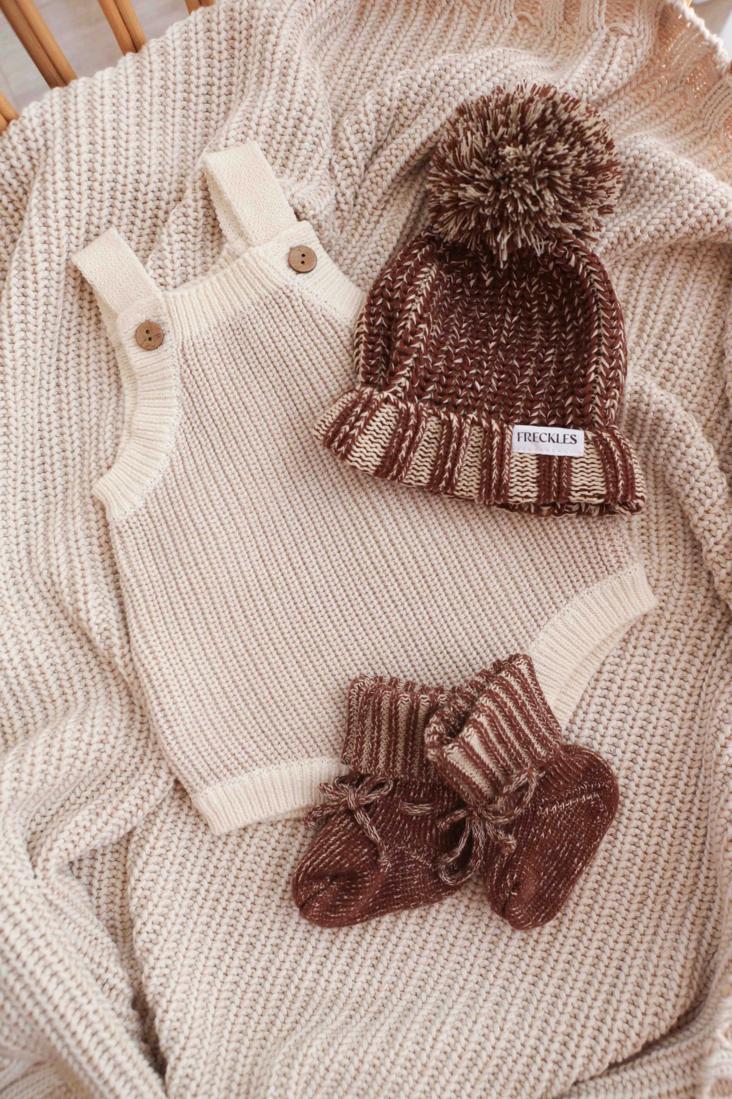 Chunky Button Romper - Oat Clothing FRECKLES the label 