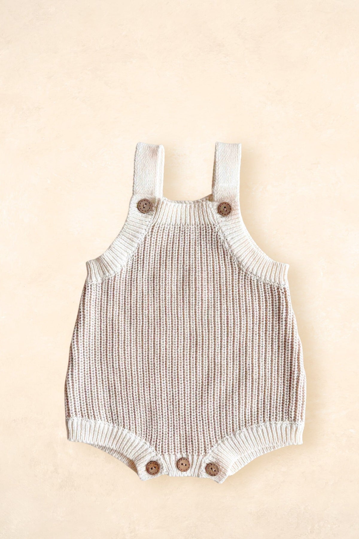Chunky Button Romper - Oat Clothing FRECKLES the label 