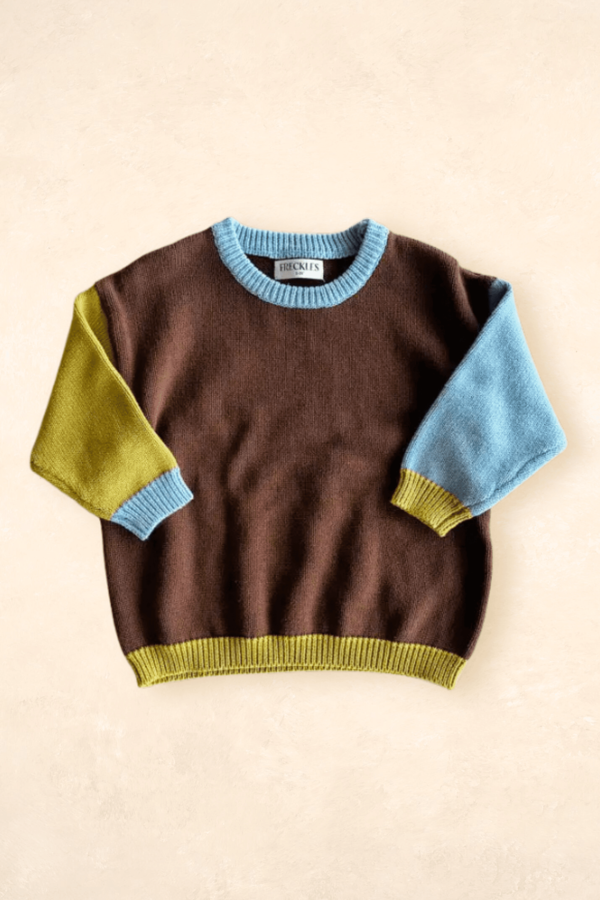 Cotton Knit Jumper - Colour Block Clothing FRECKLES the label 00 (3-6 Months) 